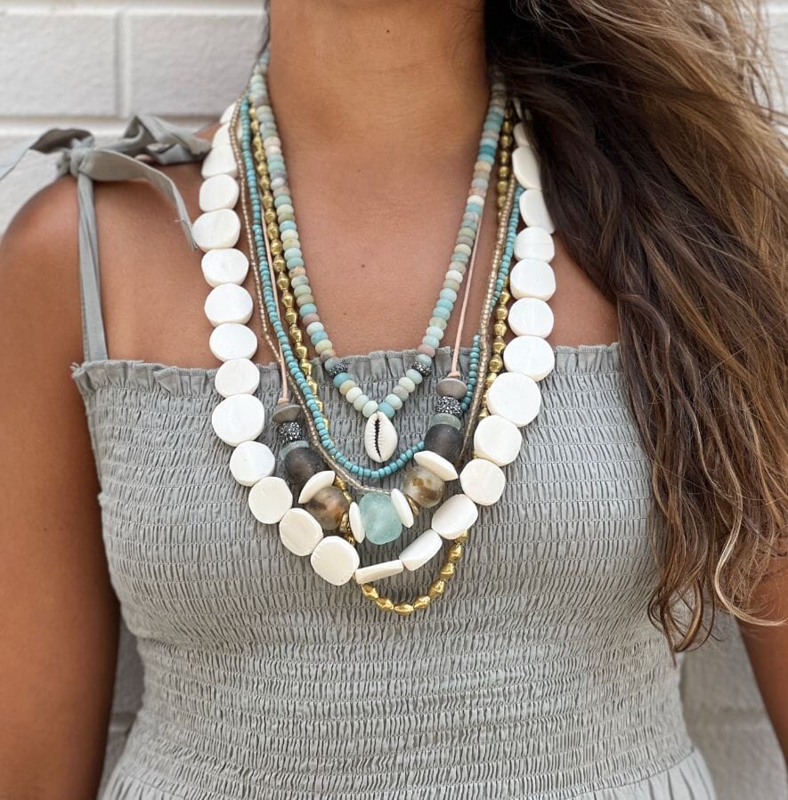 Layer Necklace Set | Sea Glass