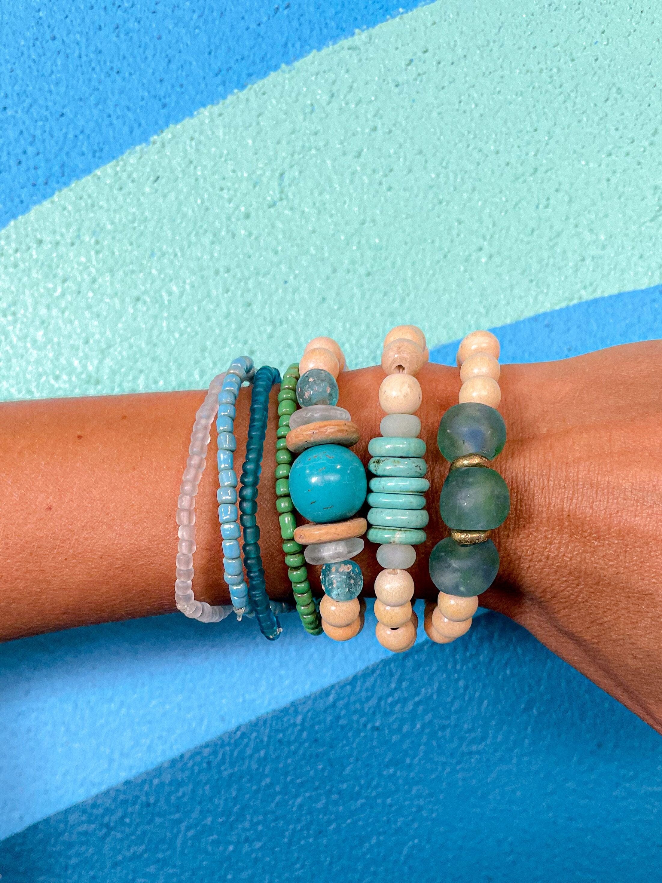 Simple Seed Bracelet | Aqua