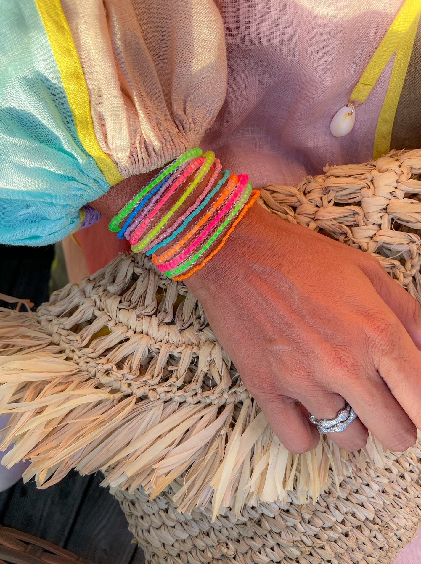 Simple Seed Bracelet | Electric Orange