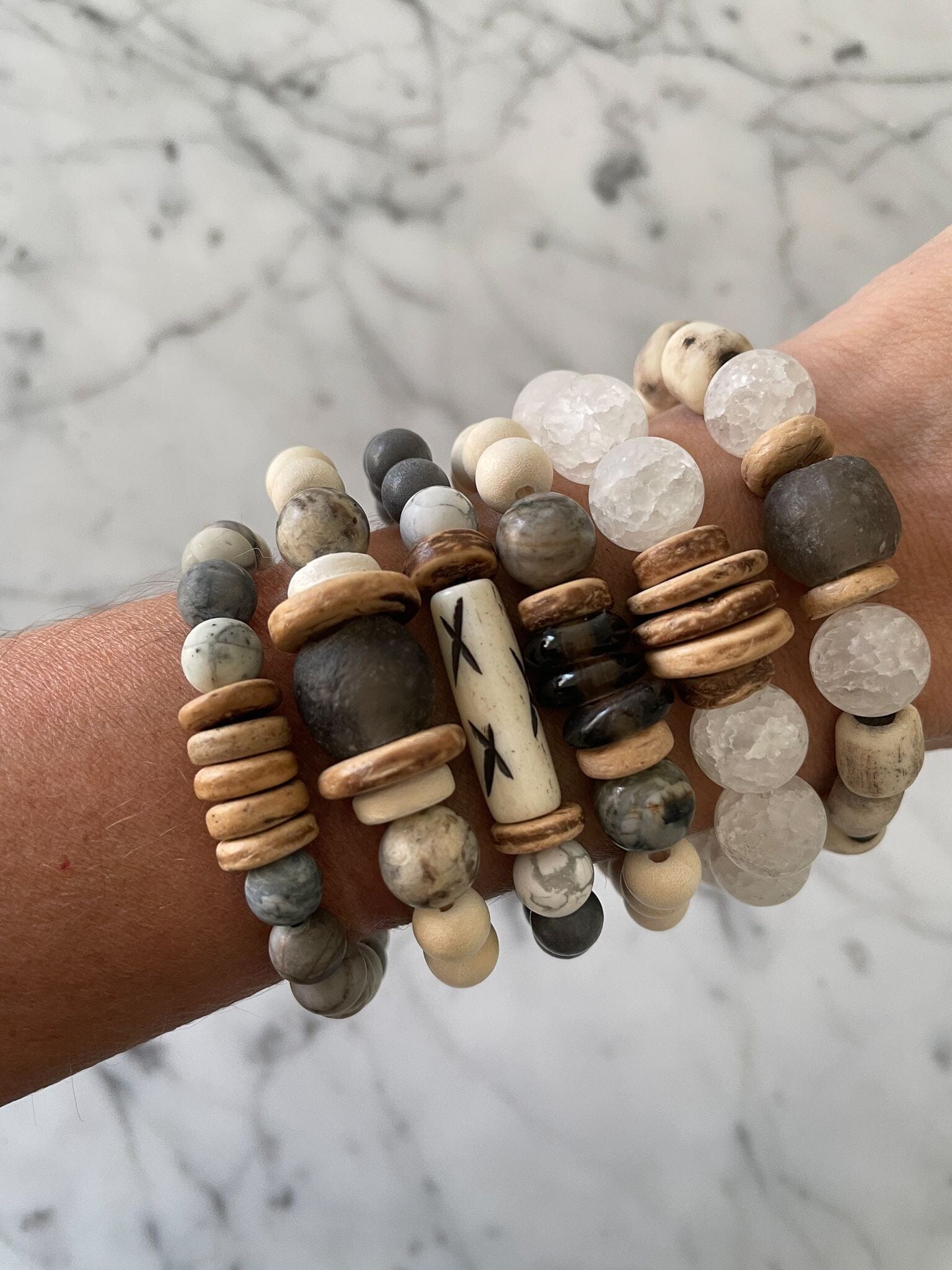 Tribal Stack Bracelet | Stone
