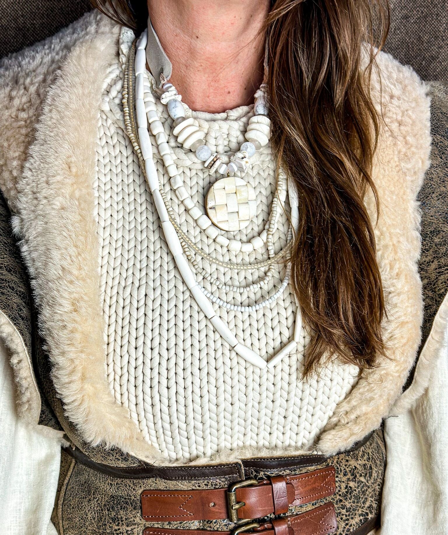 Mid Pendant Necklace | Blanc