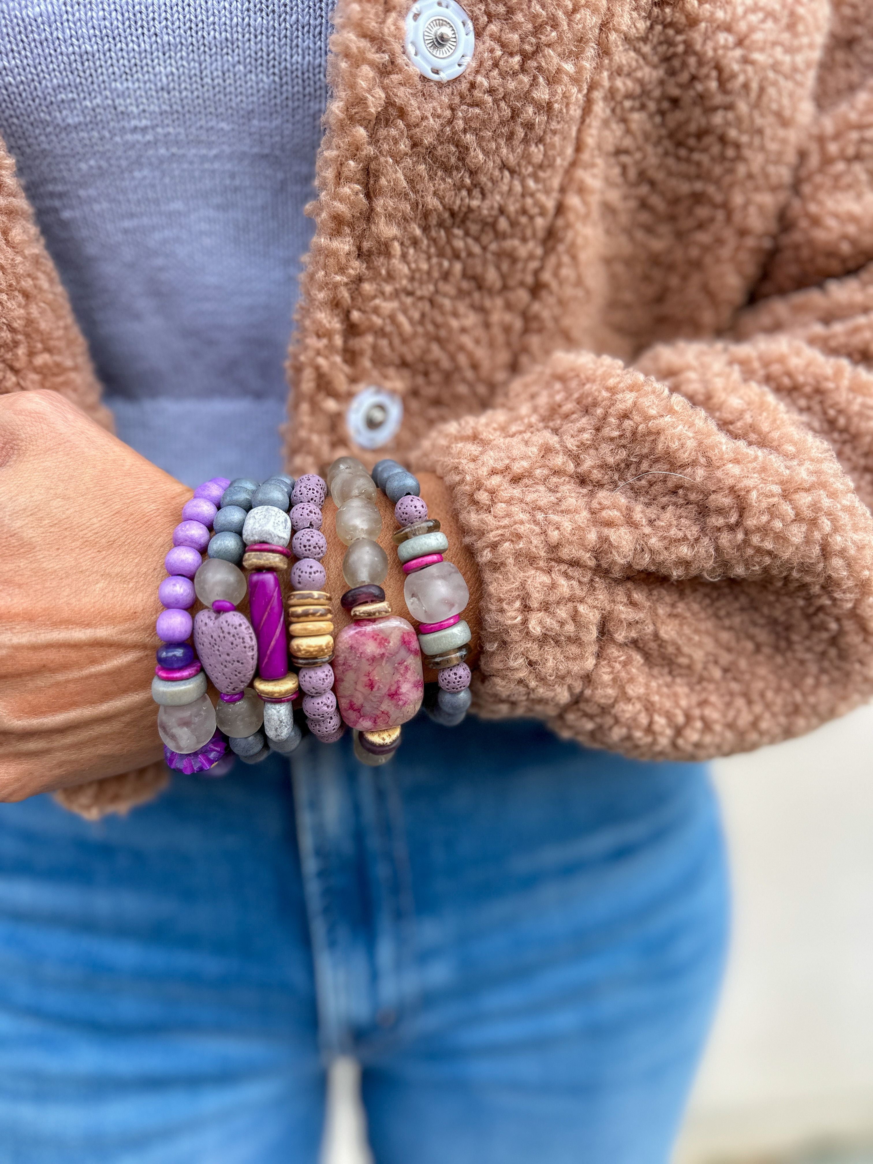 Intricate Stack Bracelet | Purple | Final Sale