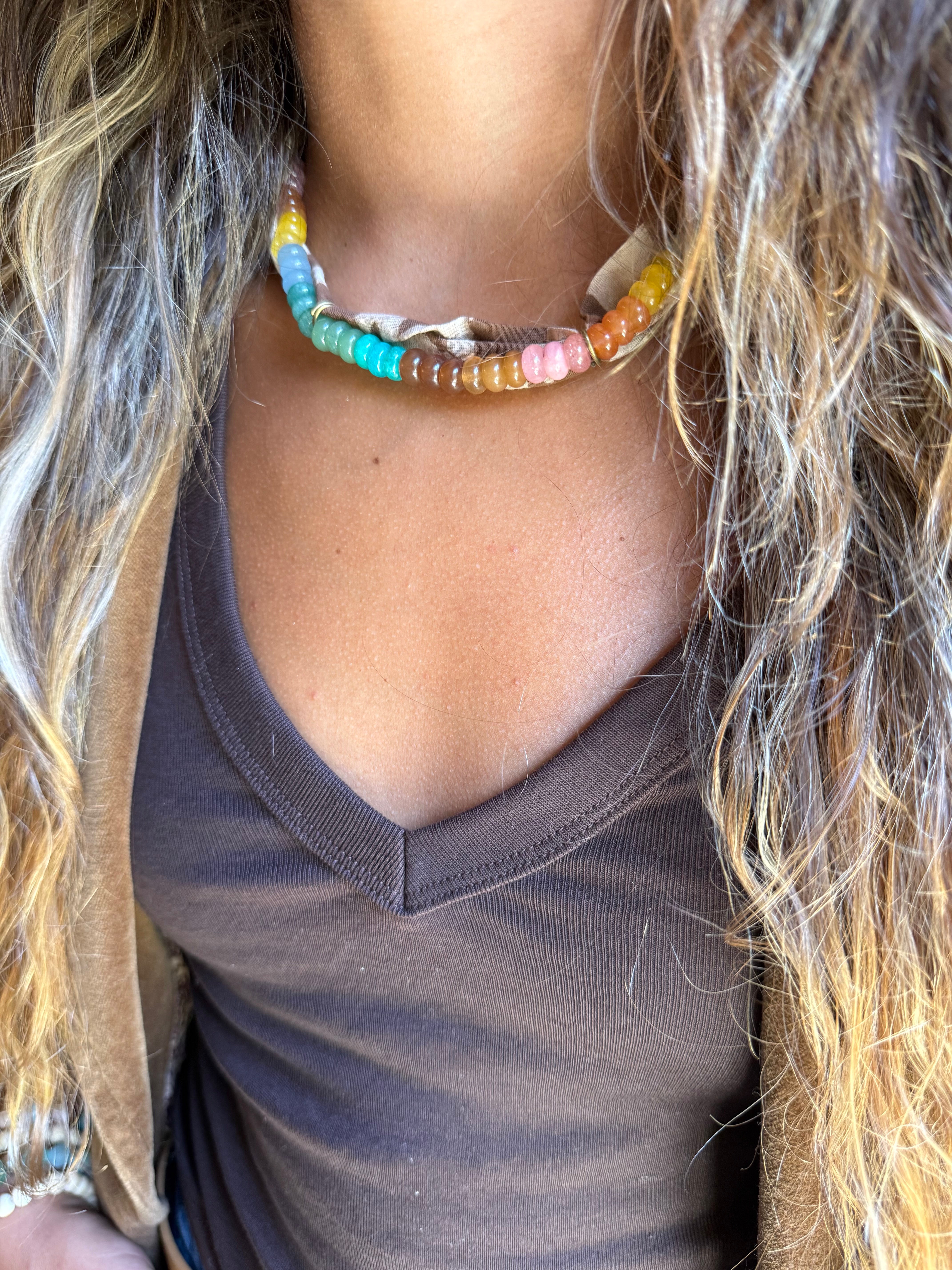 Thin Beaded Bandana Necklace | Westward