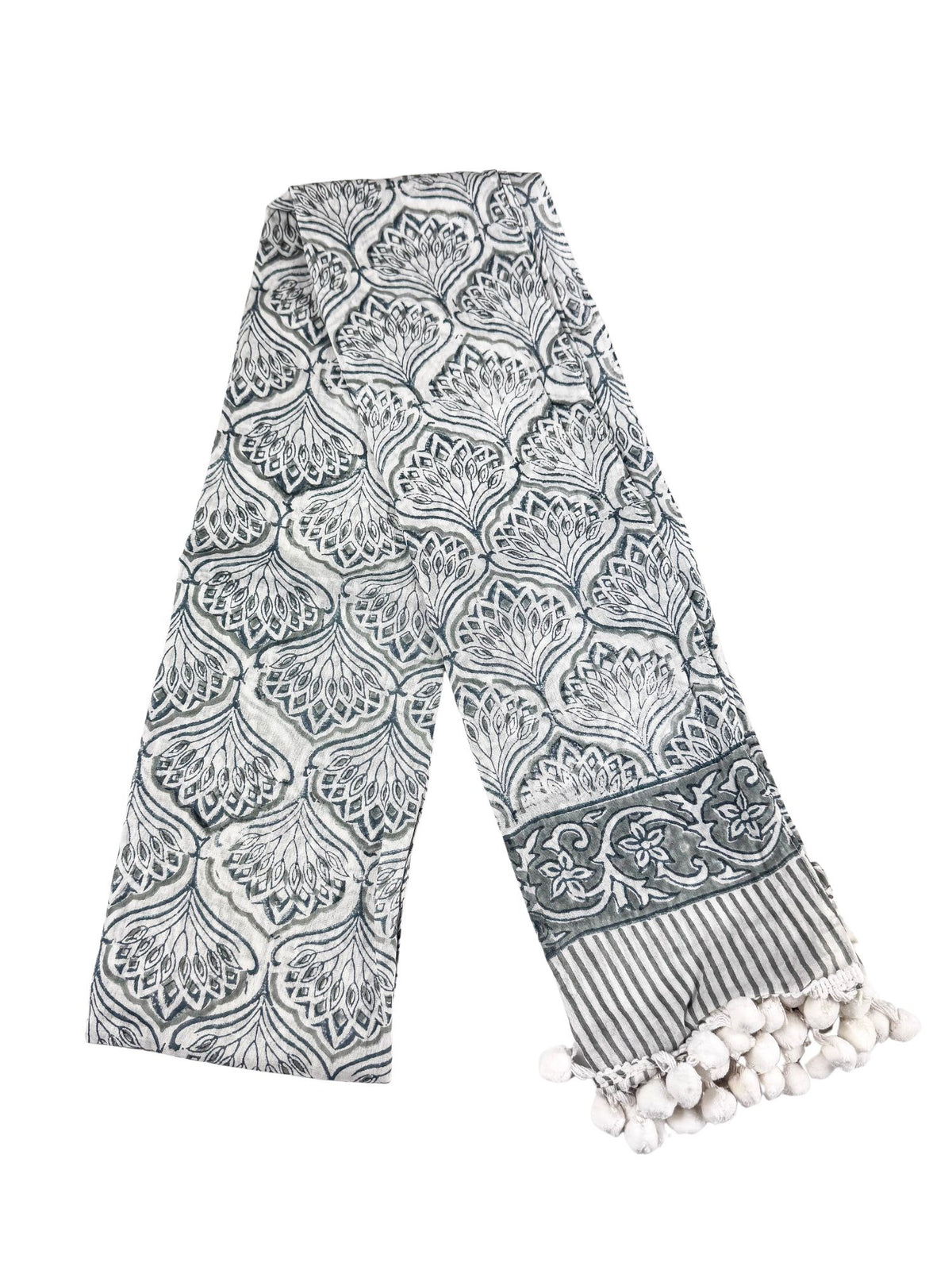 Tasseled Bandana Scarf | Gray | Final Sale