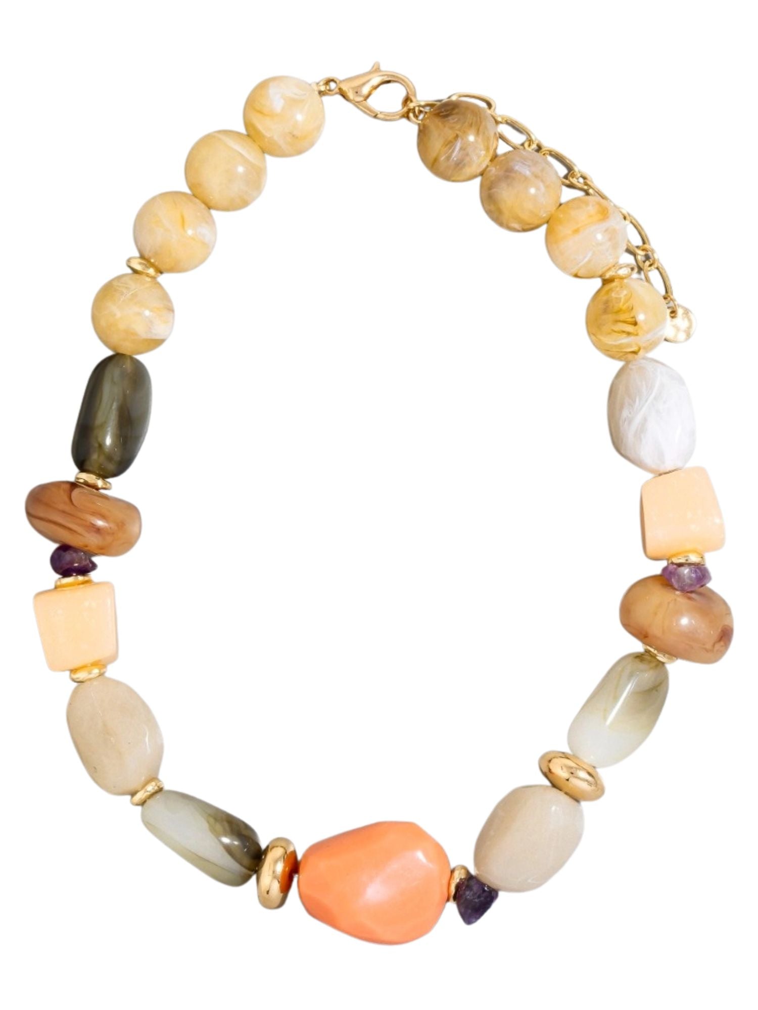 Acrylic Beaded Necklace | Coral | Final Sale