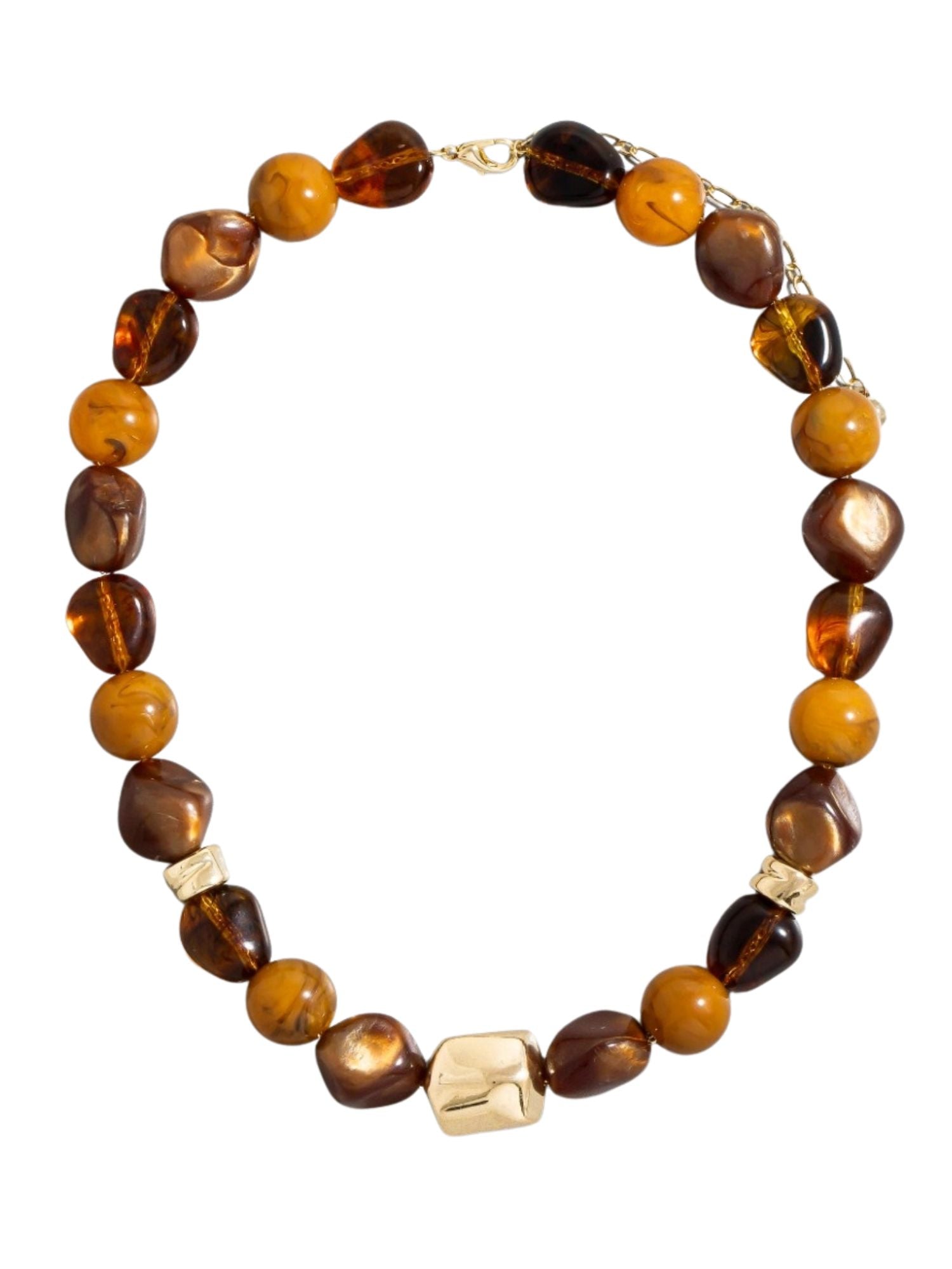 Acrylic Beaded Necklace | Brown