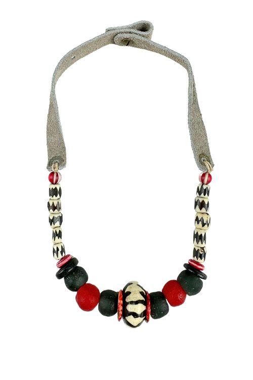 Slim Choker Necklace | Red + Black