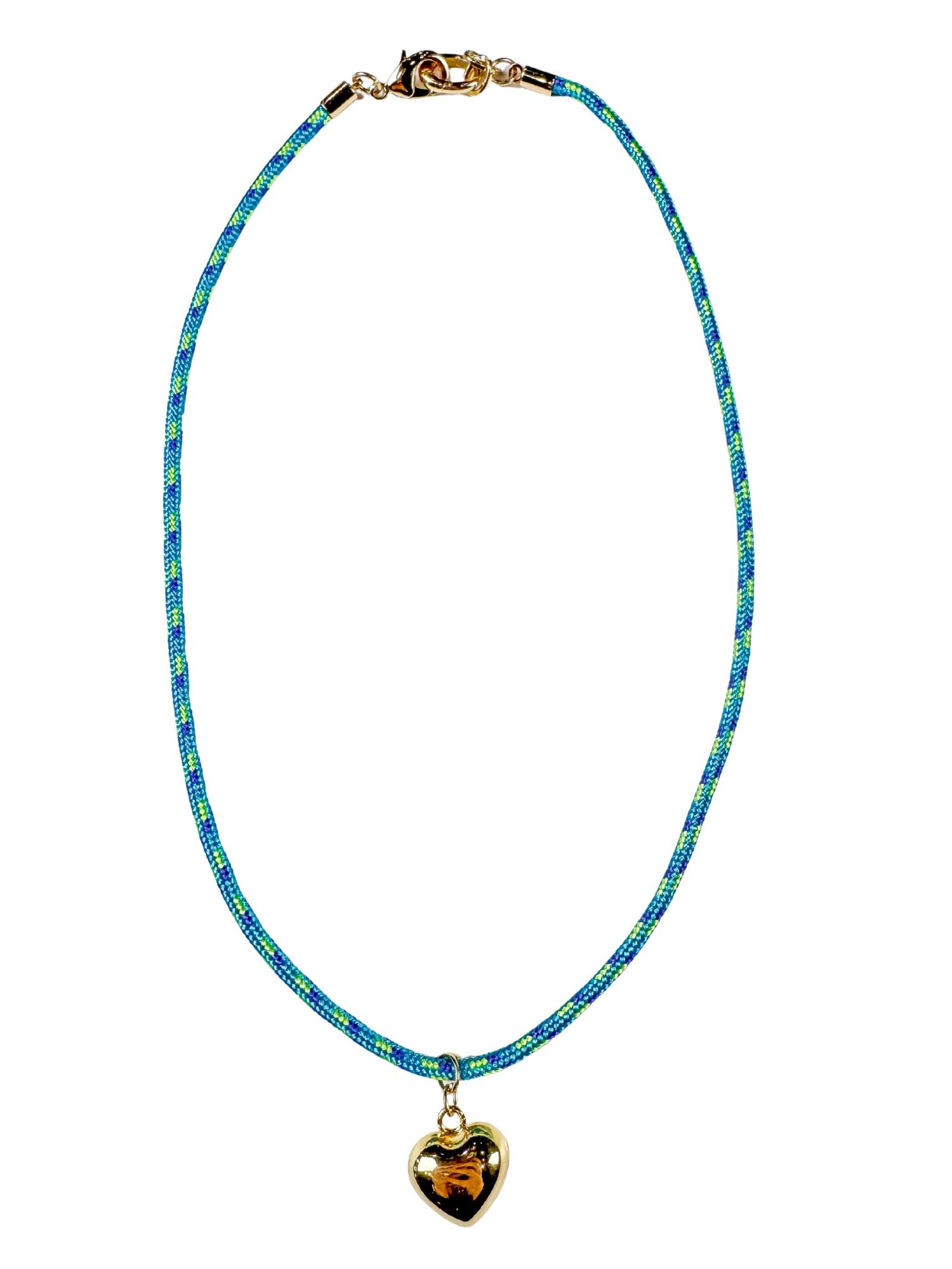 Rope Heart Necklace | Teal | Final Sale