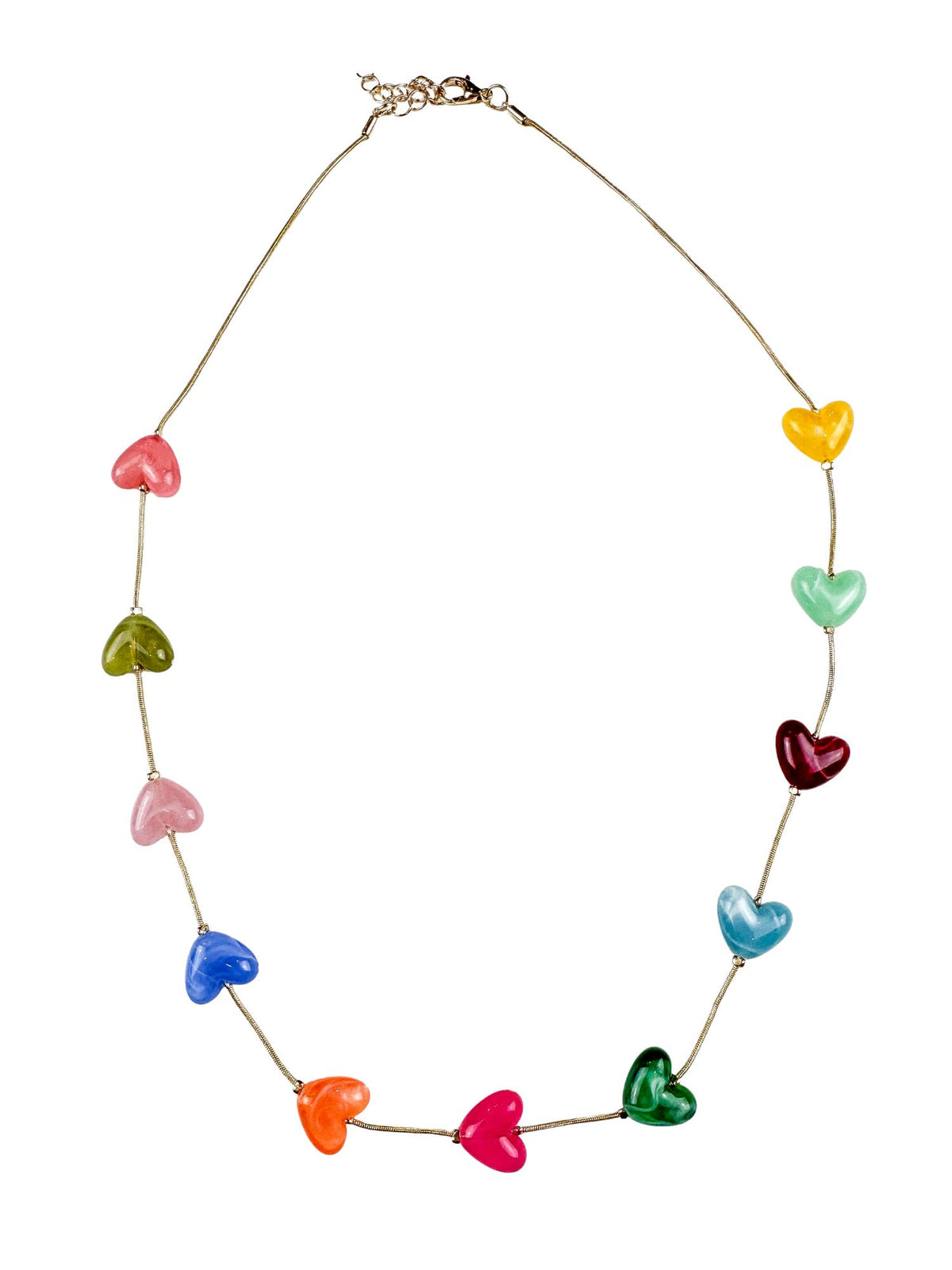 Resin Beaded Heart Necklace | Multi | Final Sale