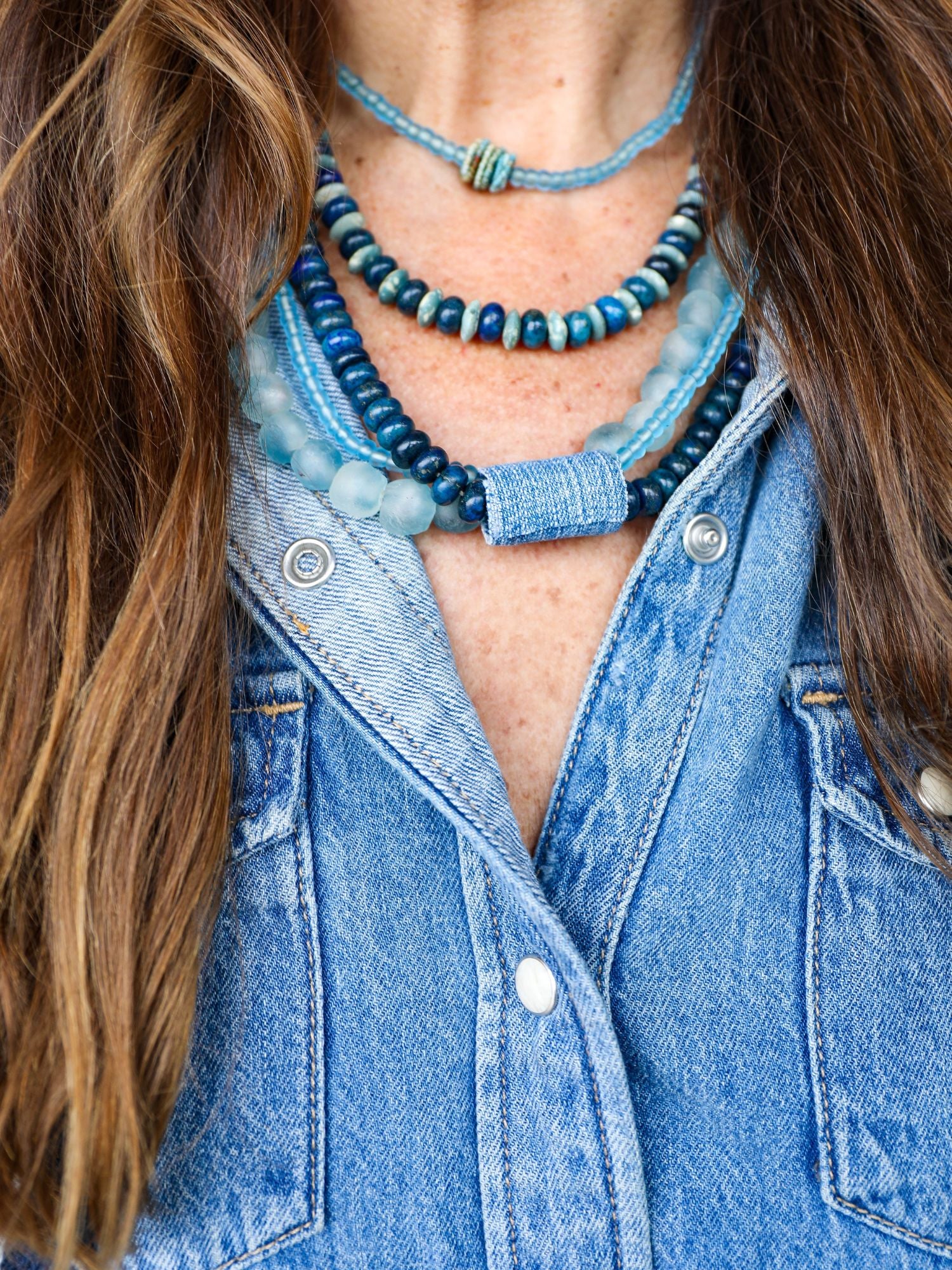 Woven Classic Necklace | Denim