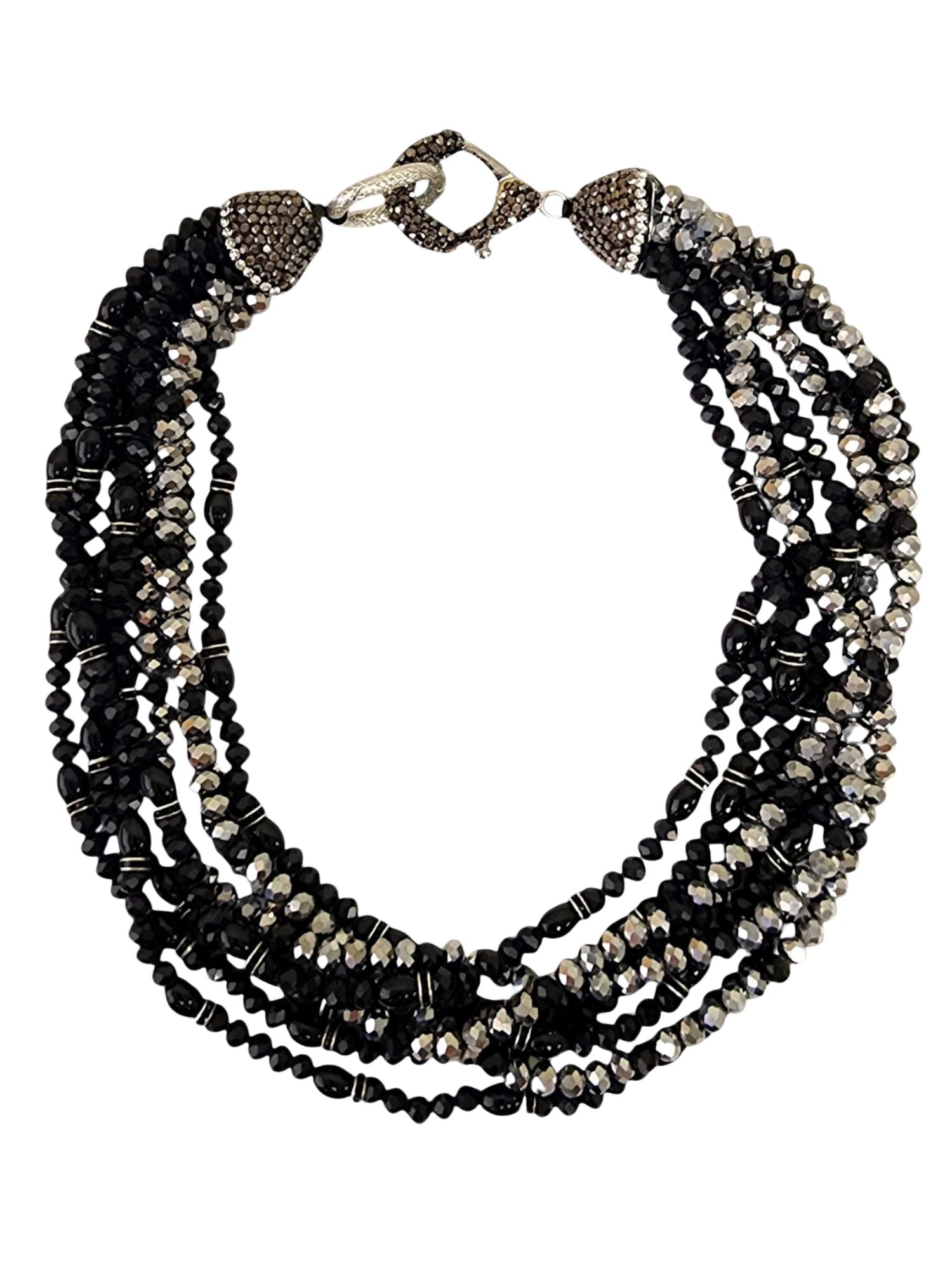 Chunky Beaded Collar Necklace | Steel Saddle | Final Sale