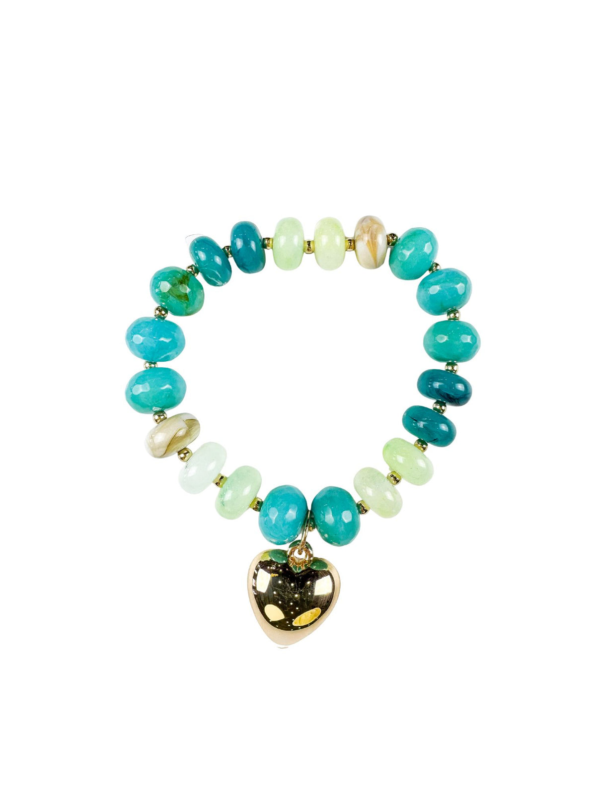 Beaded Charm Bracelet | Blue Heart | Final Sale