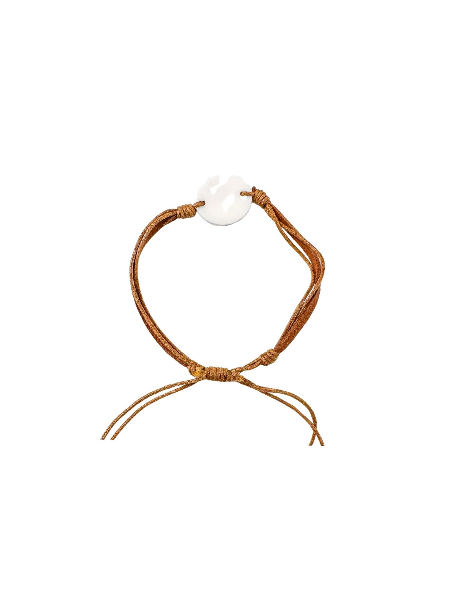 Leather Braided Bracelet | Brown Shell | FINAL SALE