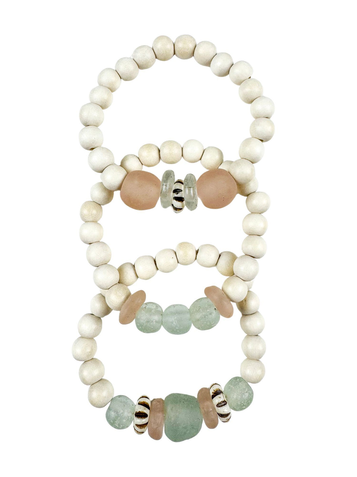 Trio Stack Bracelet Set | Mist + Blush | Final Sale