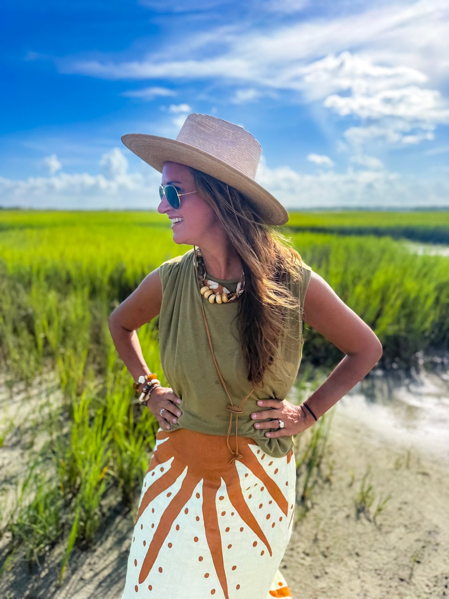 Beaded Bandana Necklace | Camel Desert