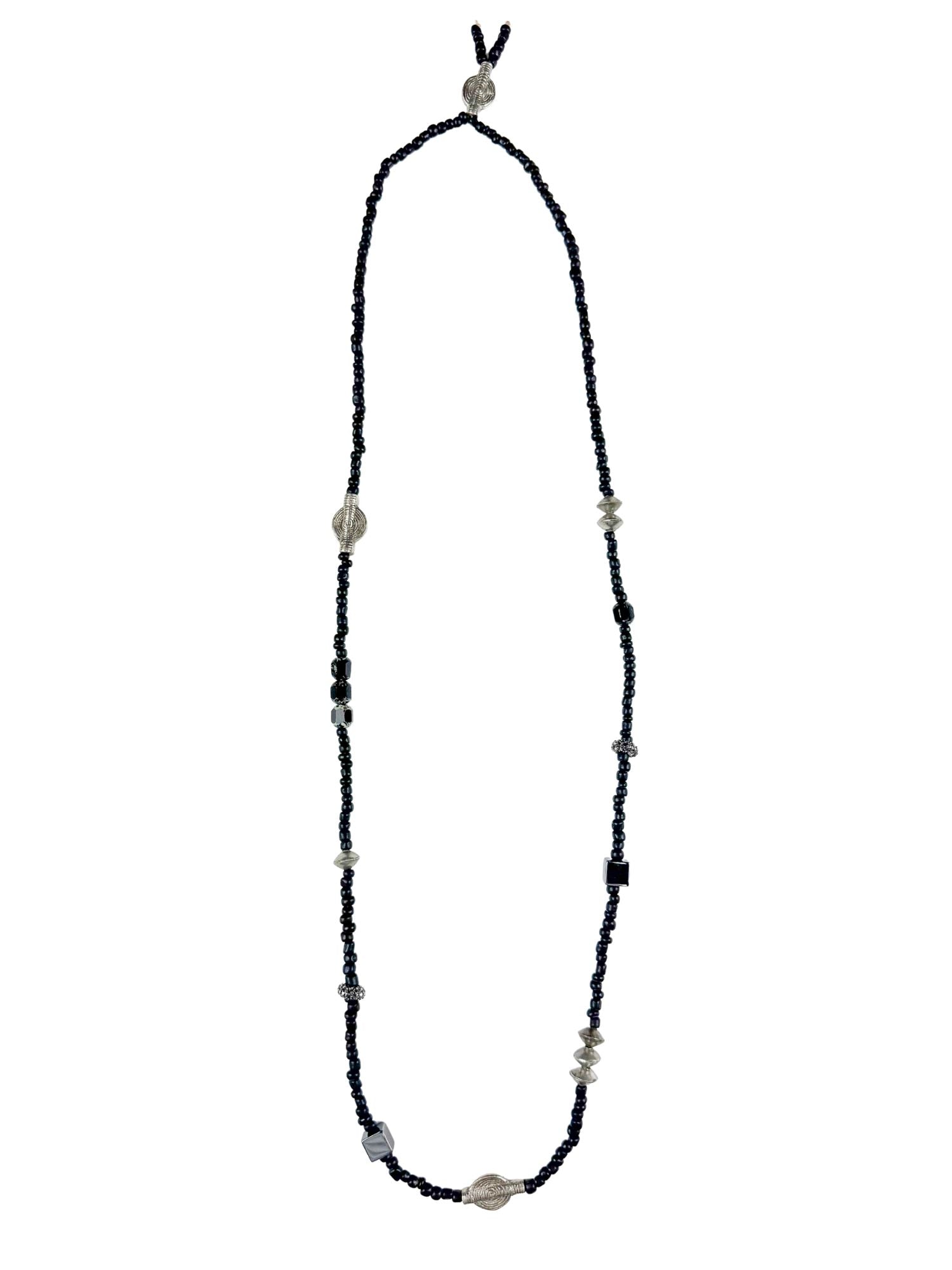 Long Seed Necklace | Gunmetal