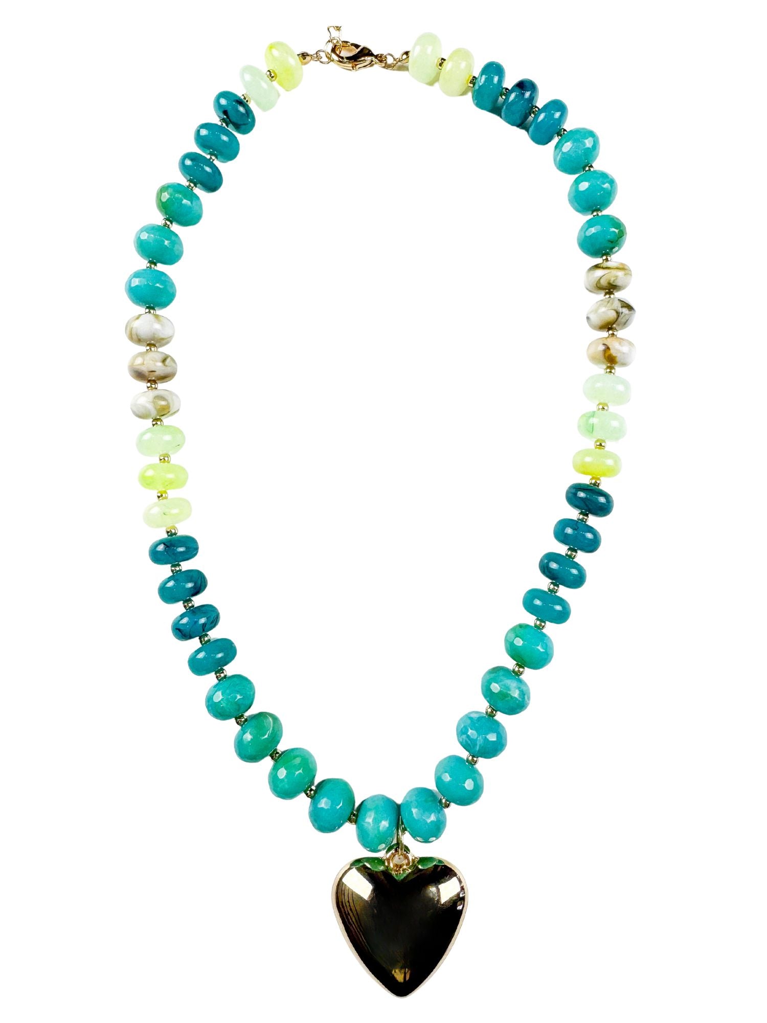 Puffy Heart Pendant Necklace | Blue | Final Sale