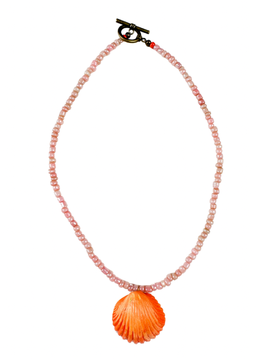 Seed Shell Necklace | Blush + Orange
