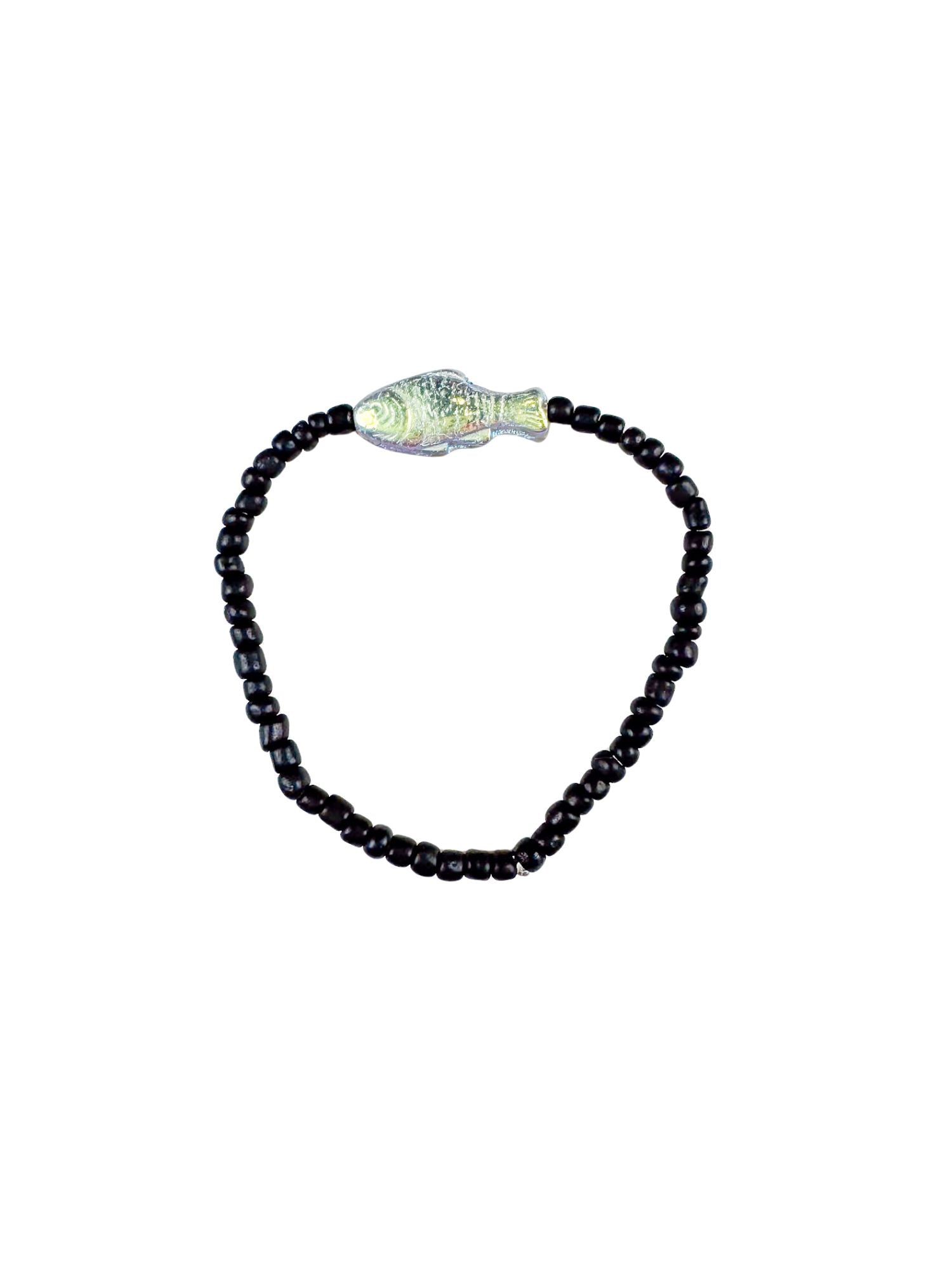 Simple Seed Bracelet | Black Fish
