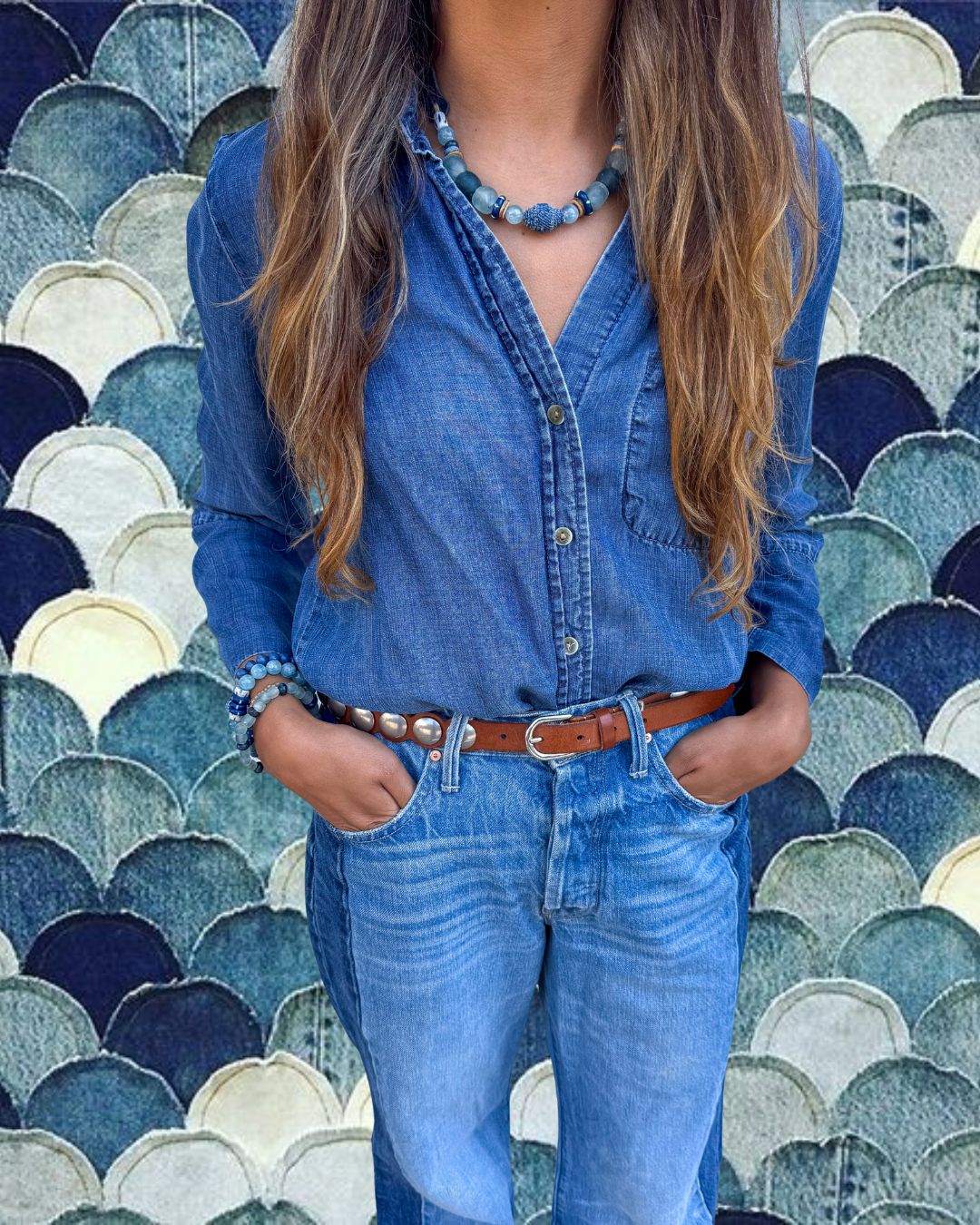 Slim Choker Necklace | Denim