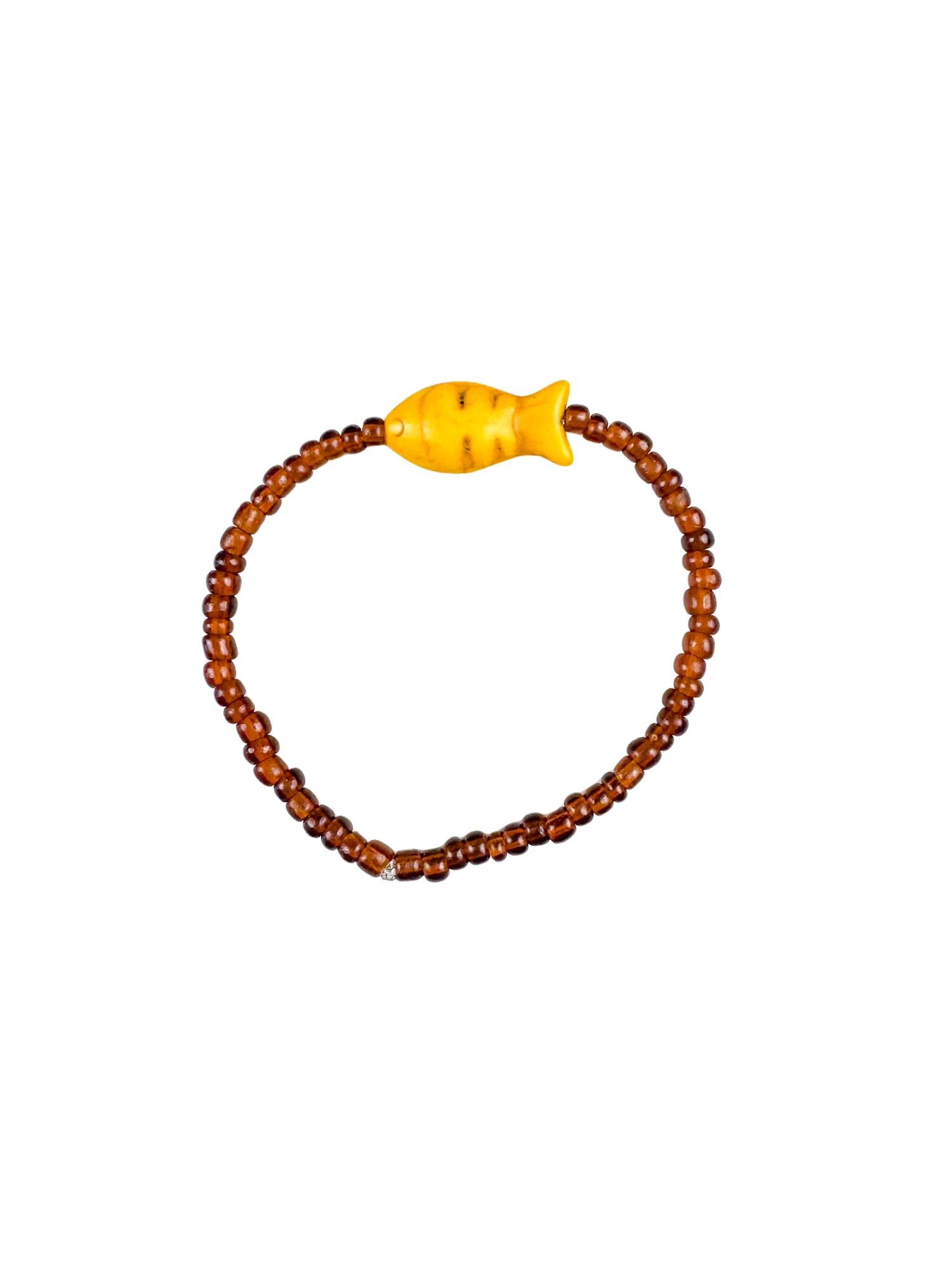 Simple Seed Bracelet | Brown Fish