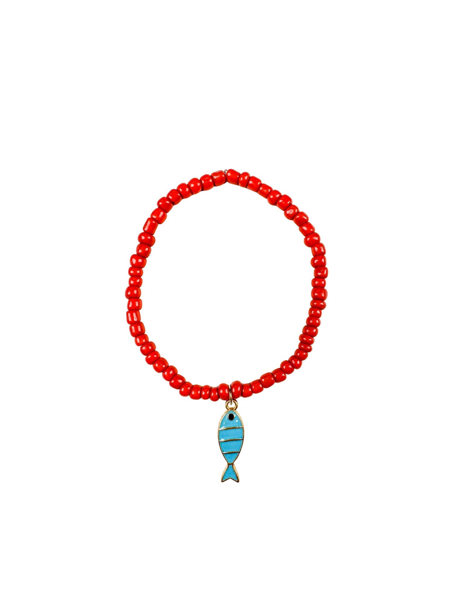 Simple Seed Charm Bracelet | Blue Fish
