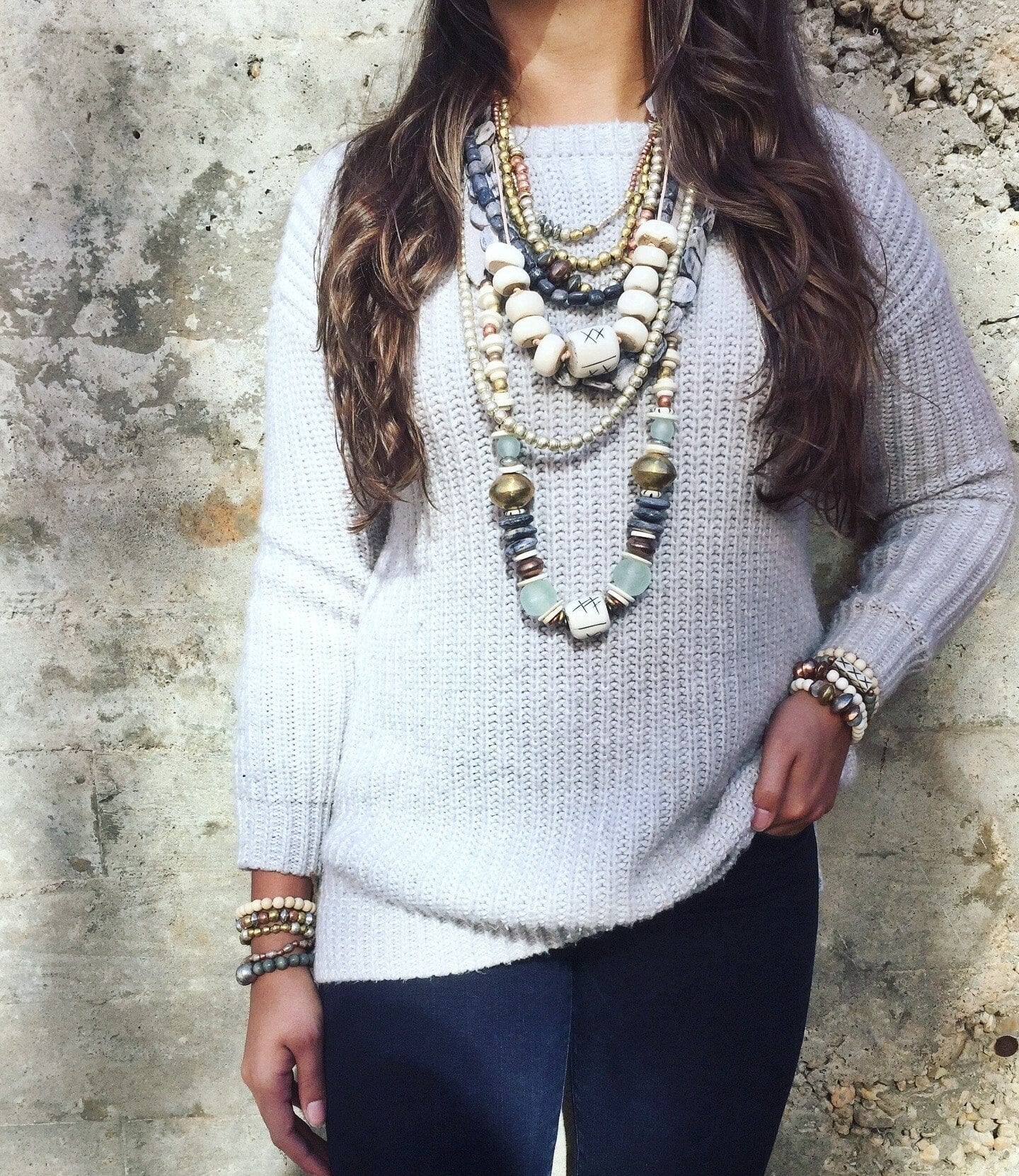 Cord Classic Necklace | White | Final Sale