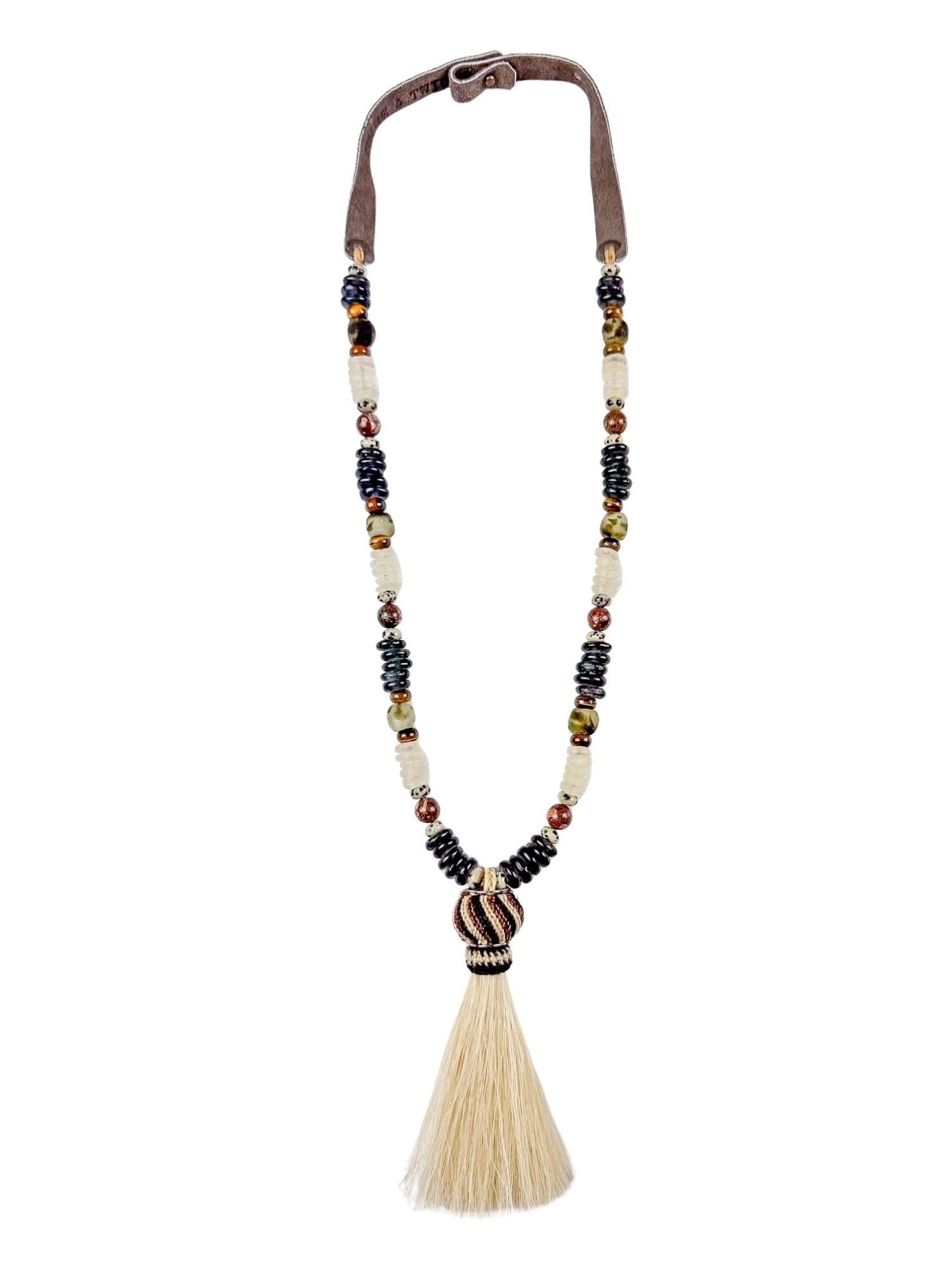 Slim Horse Hair Necklace | White Equestrian