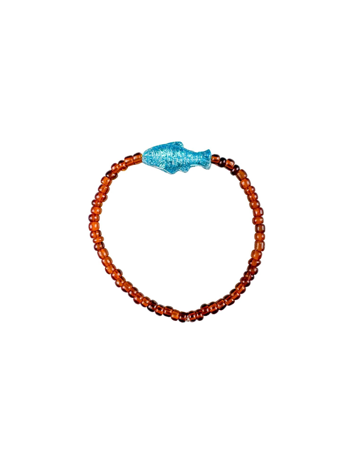 Simple Seed Bracelet | Brown Fish