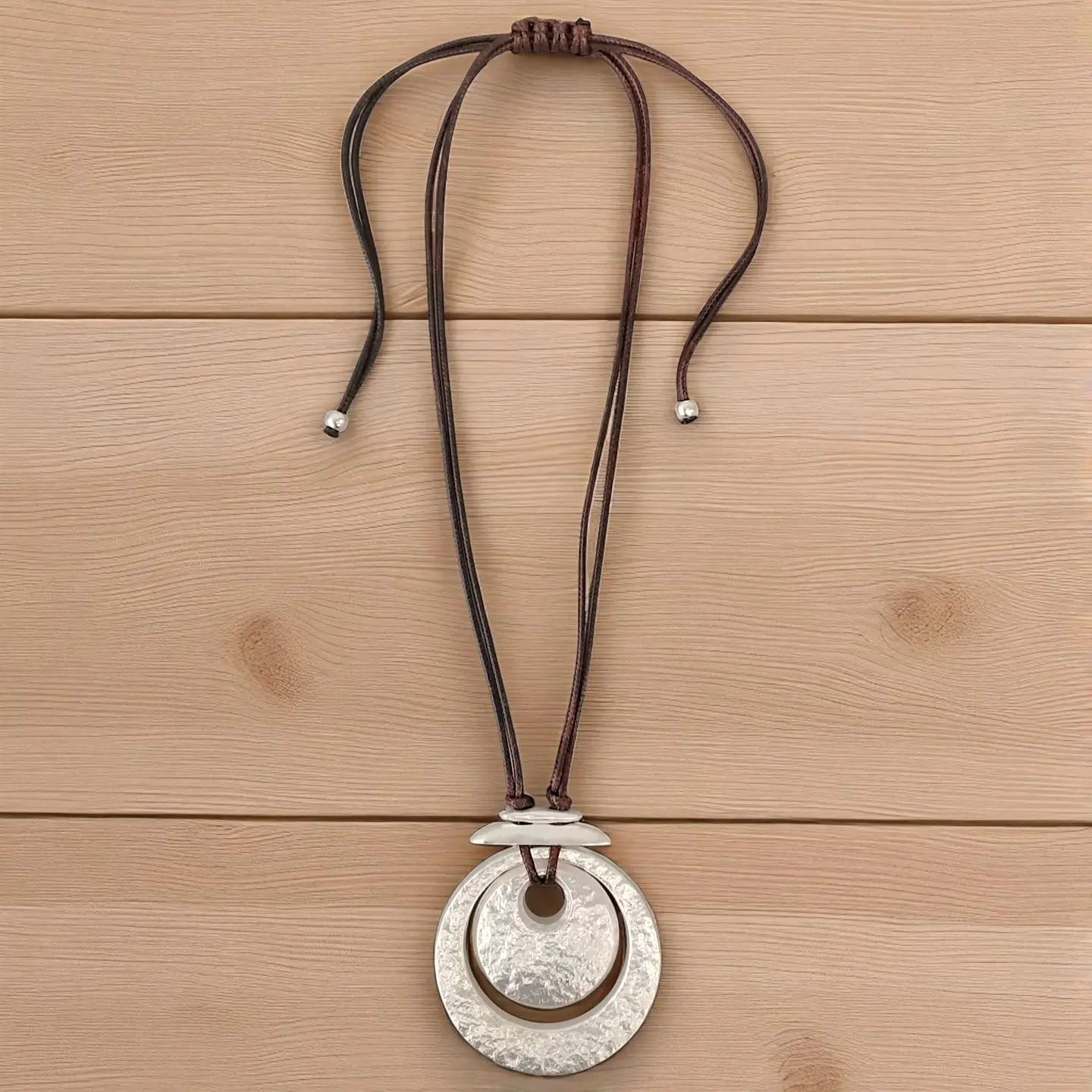 Cord Pendant Necklace | Silver | Final Sale