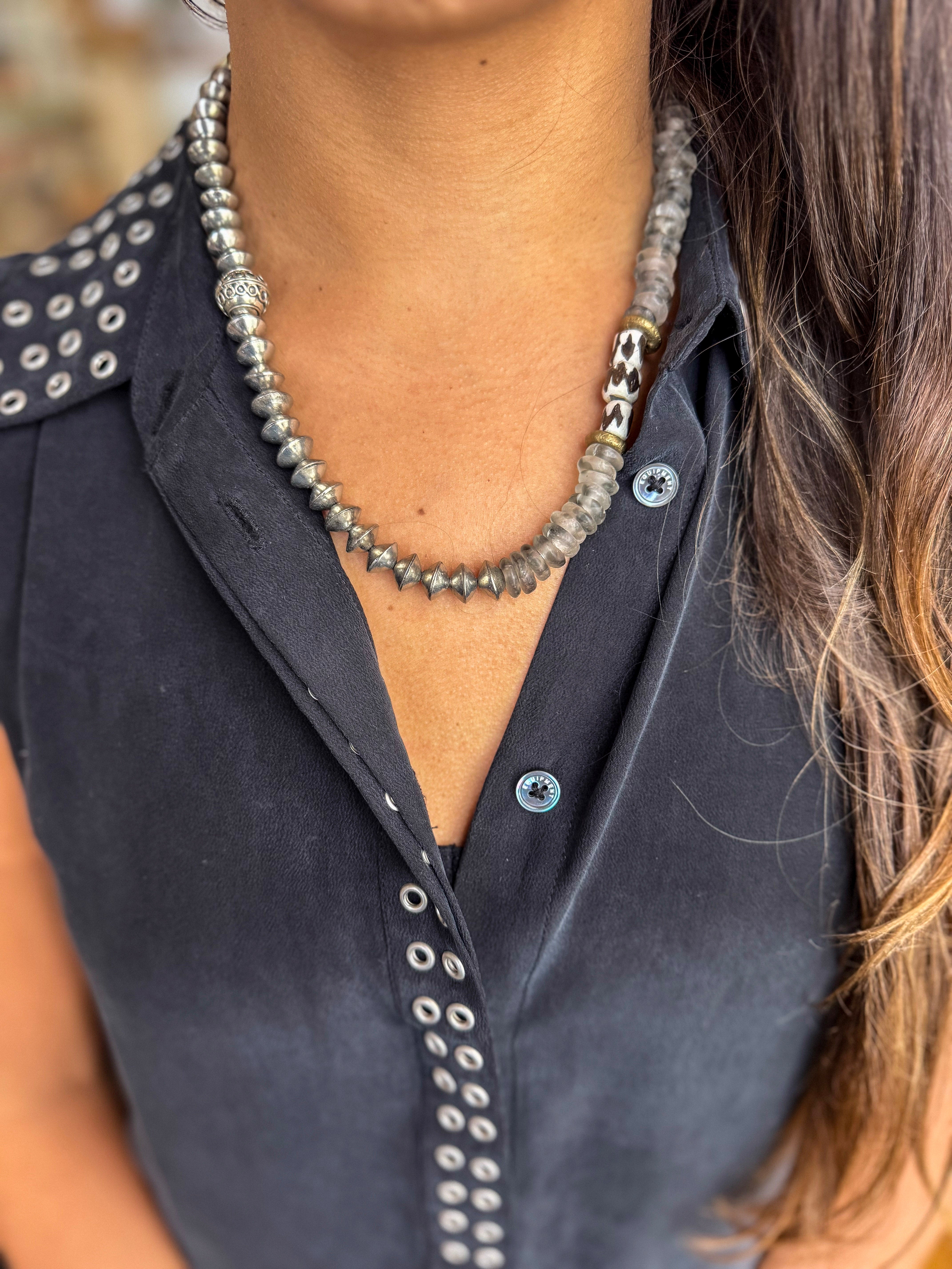 Gray Classic Necklace | Steel Saddle