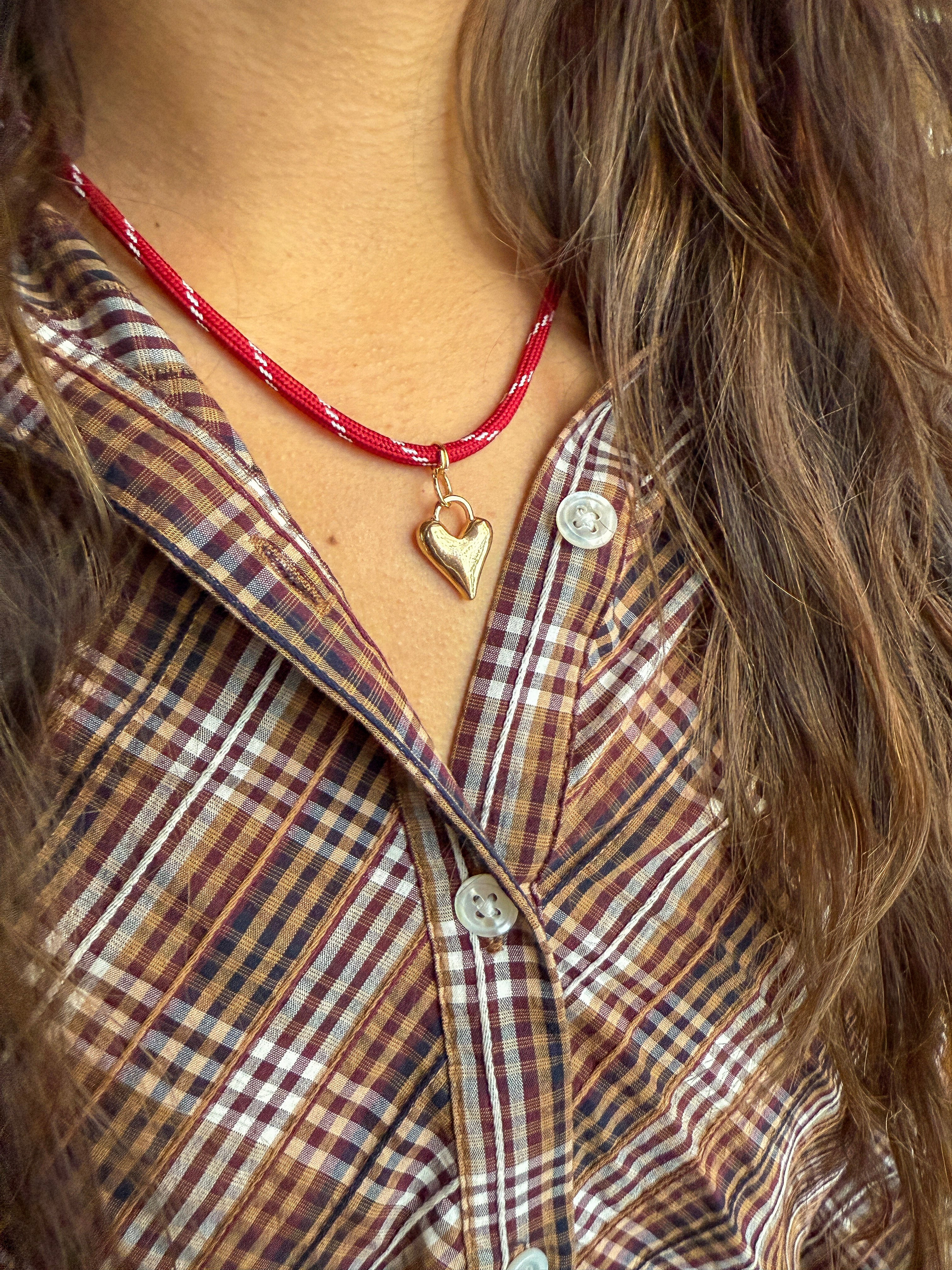 Rope Heart Necklace | Crimson | Final Sale