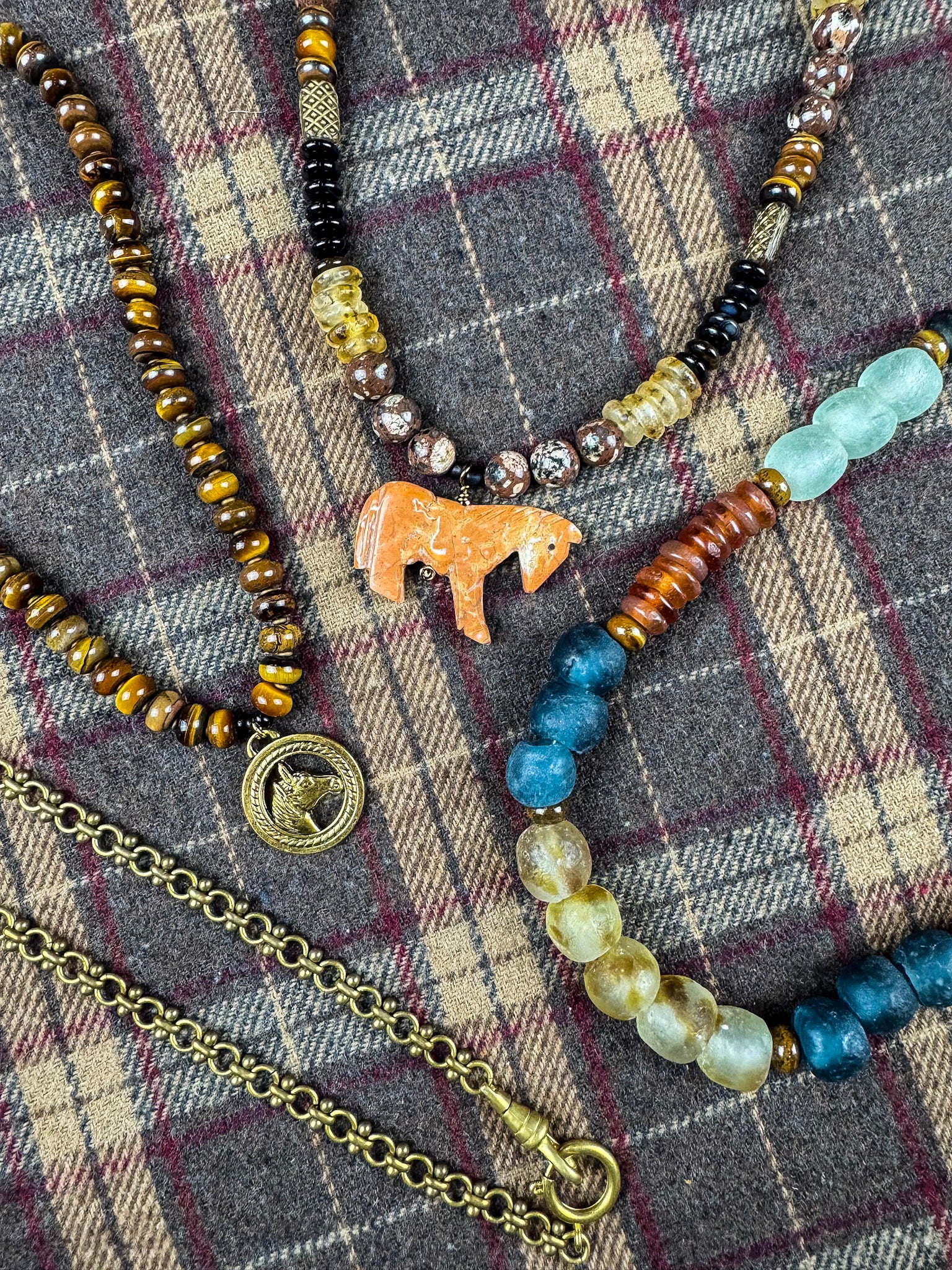 Classic Horse Necklace | Brown Equestrian