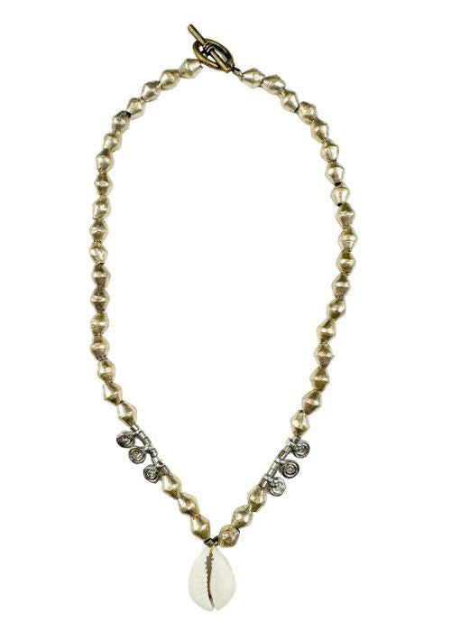 Metal Cowrie Necklace | Silver