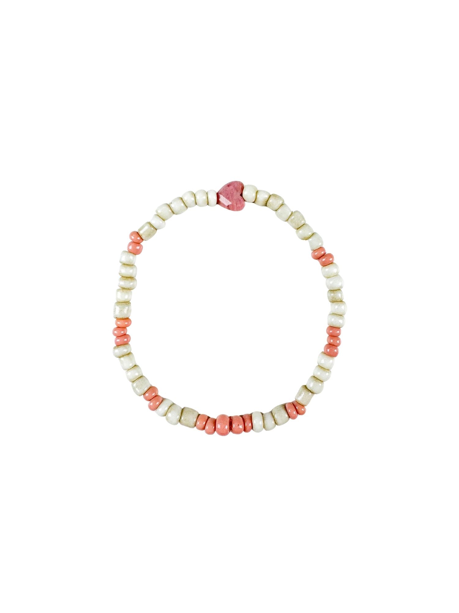 Seed Heart Bracelet | Mixed Pink