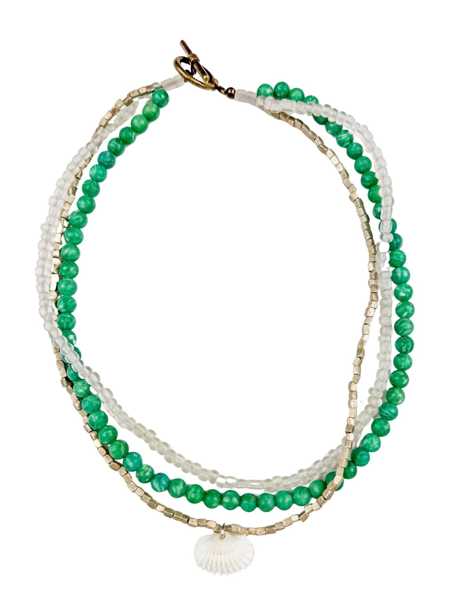 Layered Pendant Necklace | Green | Final Sale