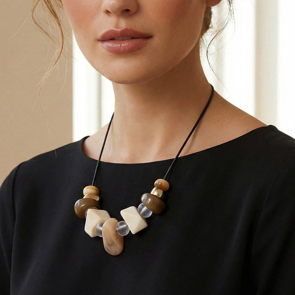 Acrylic Cord Necklace | Neutral | Final Sale