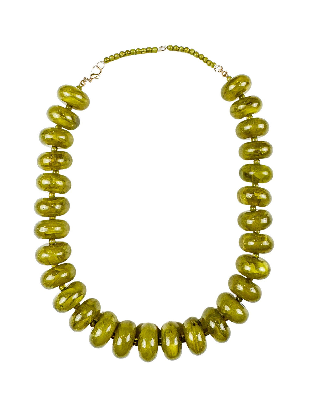 Acrylic Beaded Necklace | Olive | Final Sale