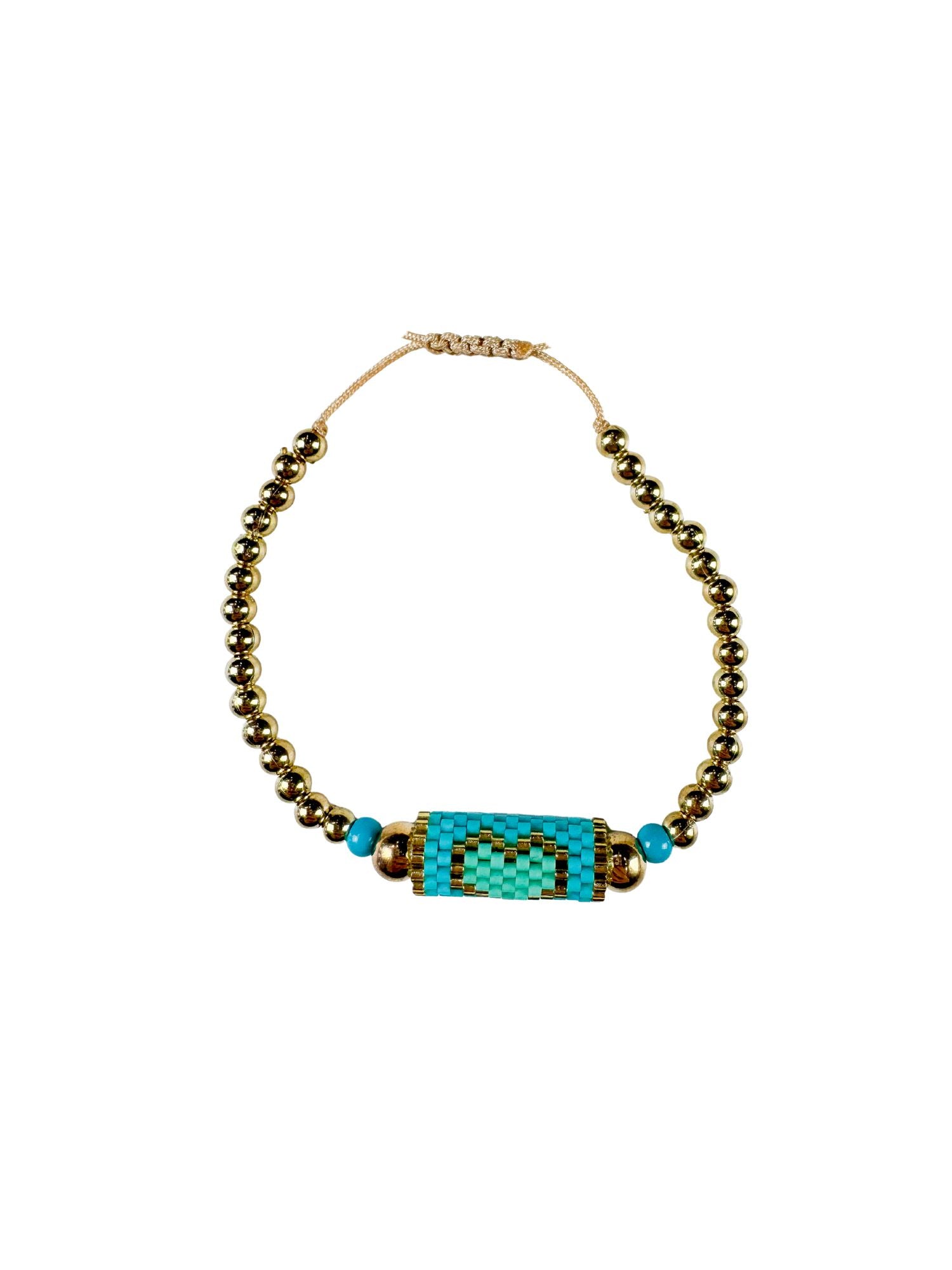 Boho Heart Seed Bracelet | Aqua