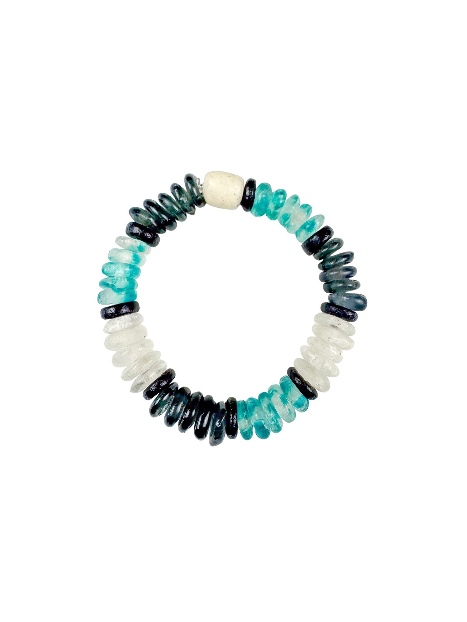 Intricate Stack Bracelet | Mixed Glass Panther Pride