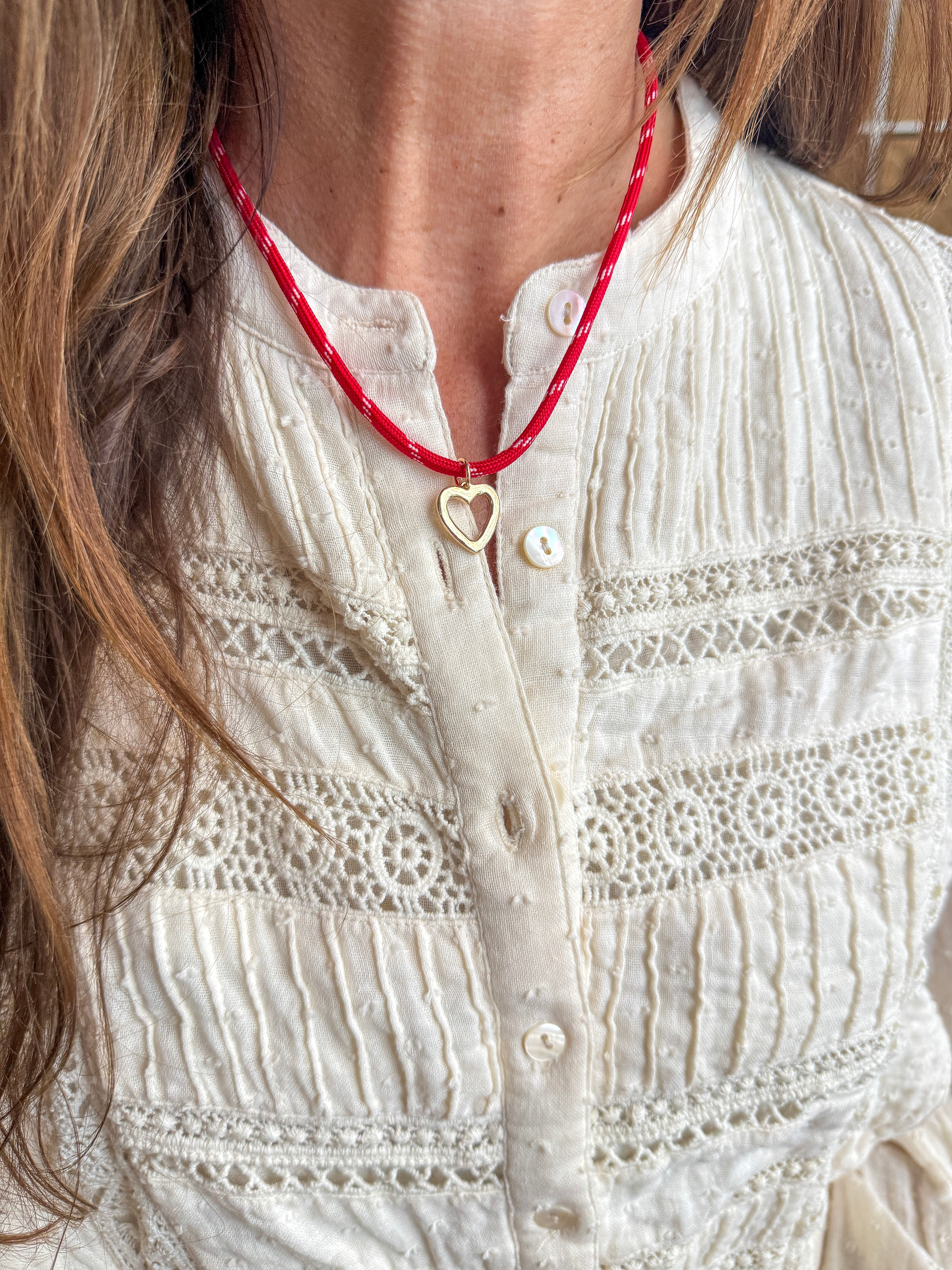 Rope Heart Necklace | Red | Final Sale