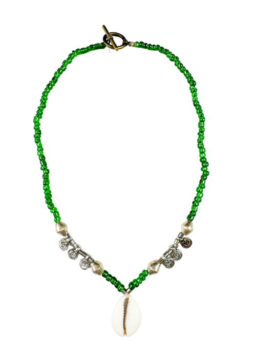 Seed Cowrie Necklace | Green
