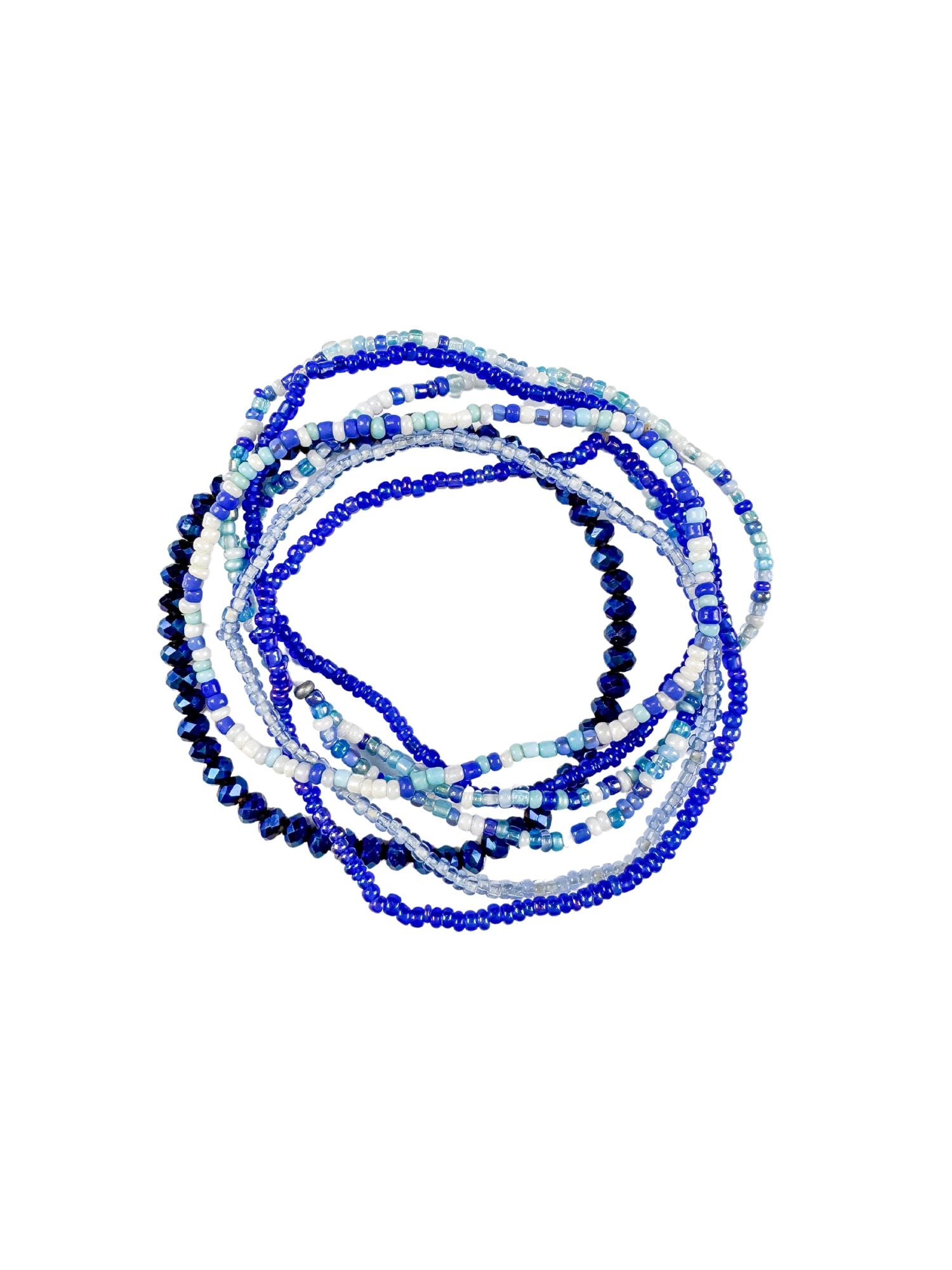Thin Seed Bracelet Set | Blue
