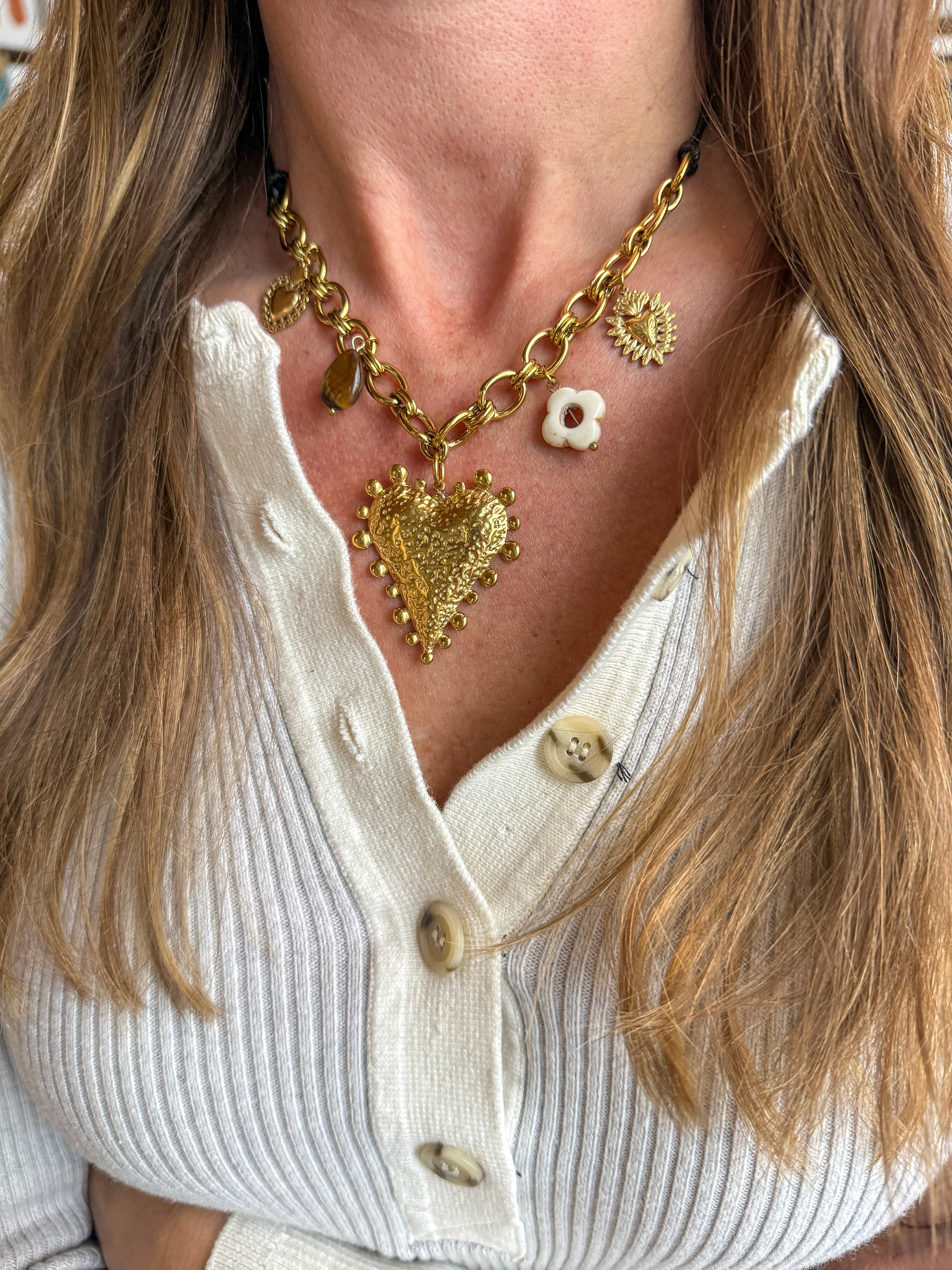 Charm Heart Necklace | Gold