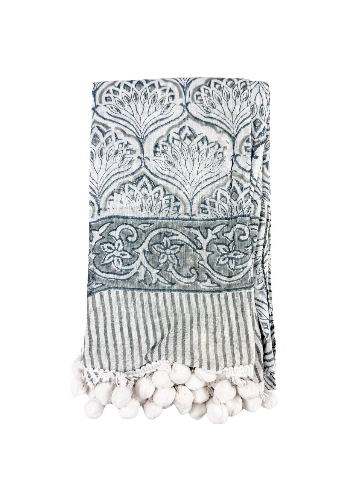 Tasseled Bandana Scarf | Gray | Final Sale