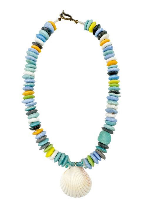 Tribal Shell Necklace | Mixed Azul