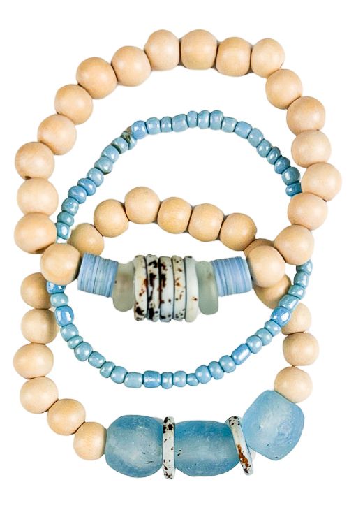 Trio Stack Bracelet Set | Carolina Blue
