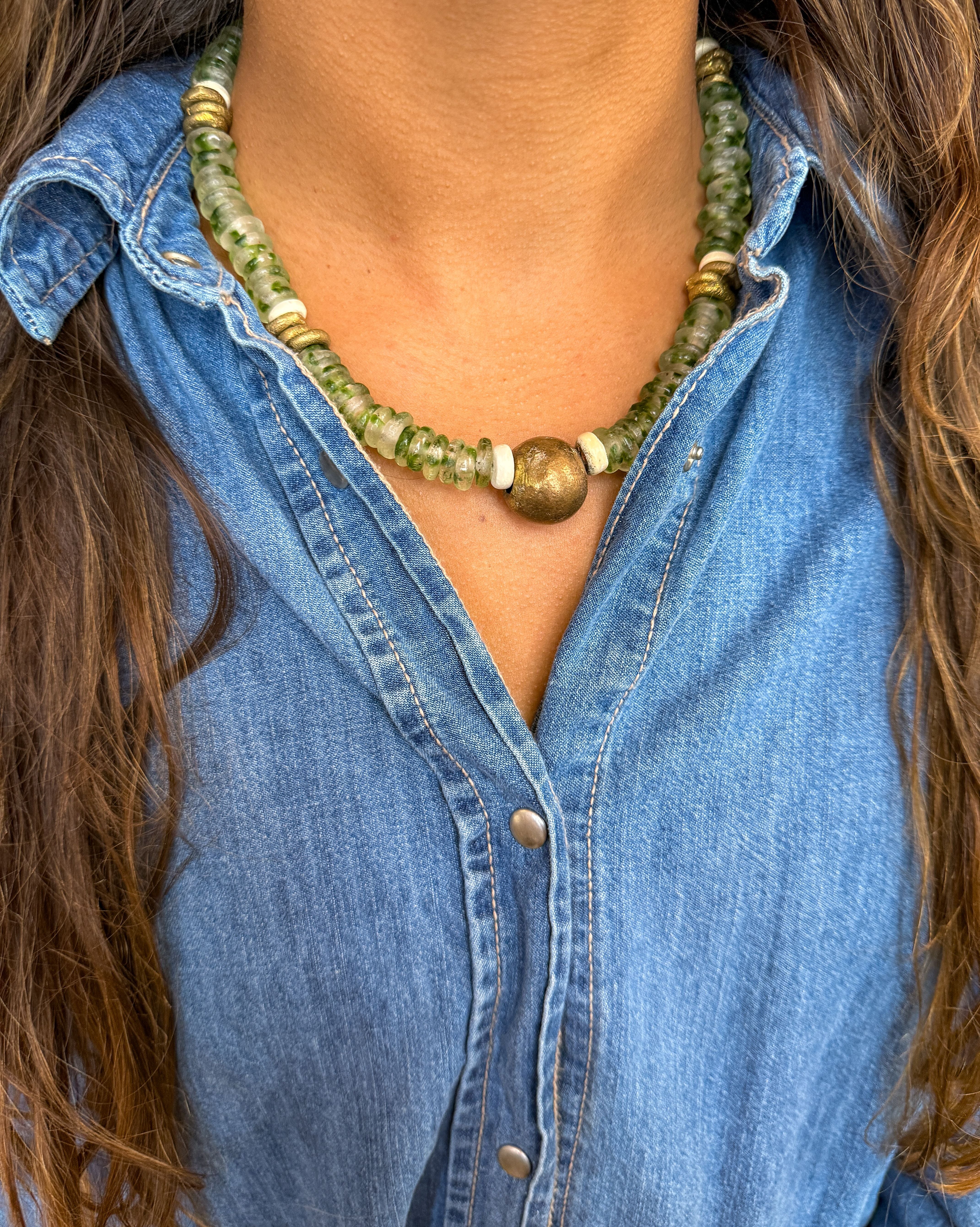 Classic Glass Necklace | Forest Green
