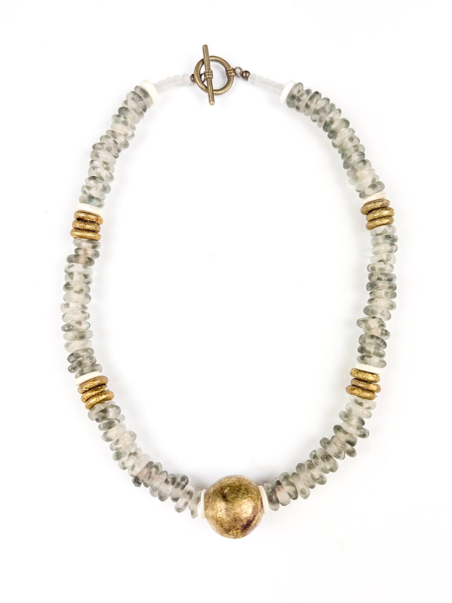 Classic Glass Necklace | Light Gray