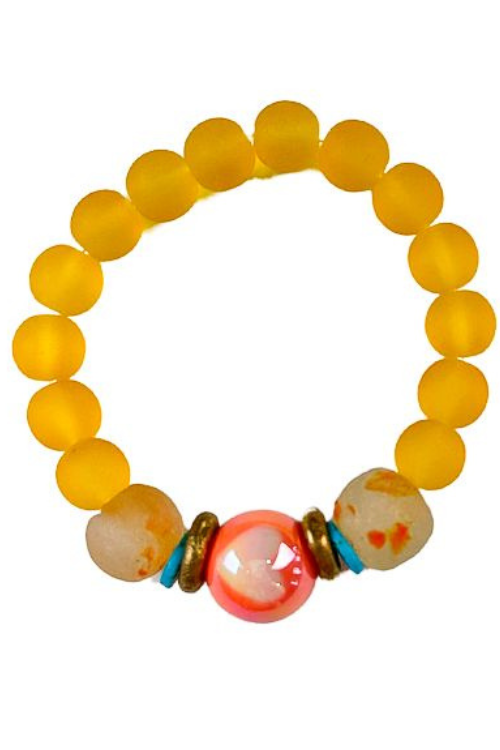 Tribal Stack Bracelet | Orange Heart